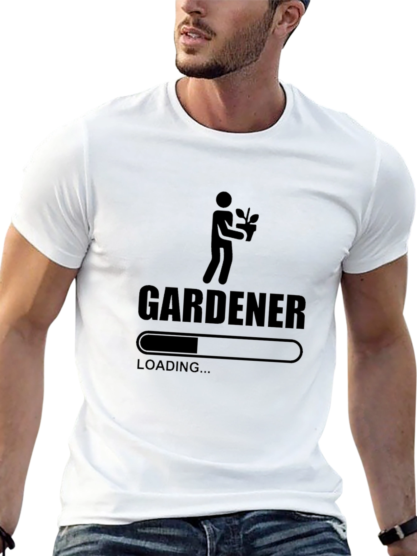 Black Gardener Loading Black T-Shirt view 13