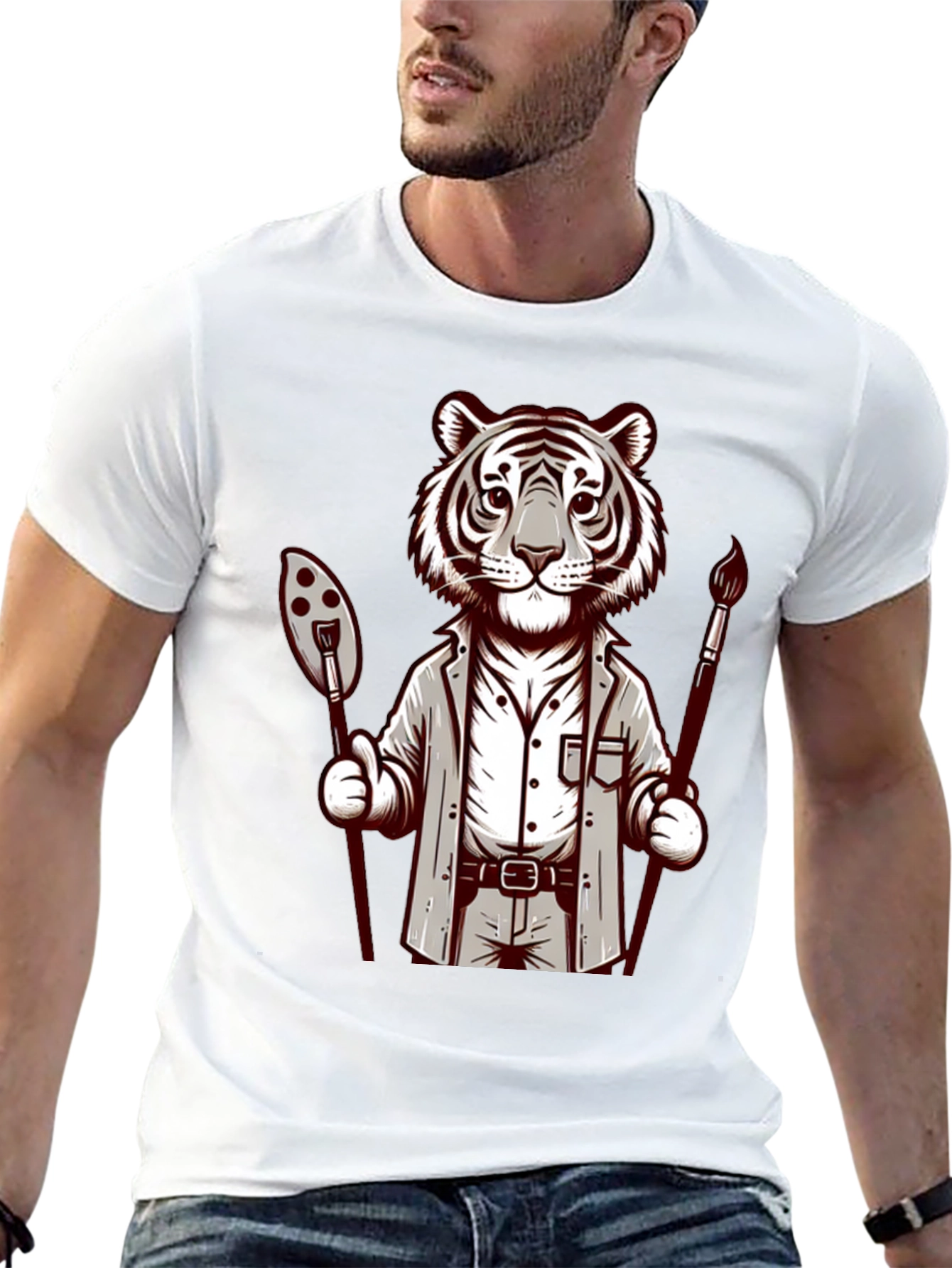 Black Tiger Artist Graphic Tee - Unique Design view 13