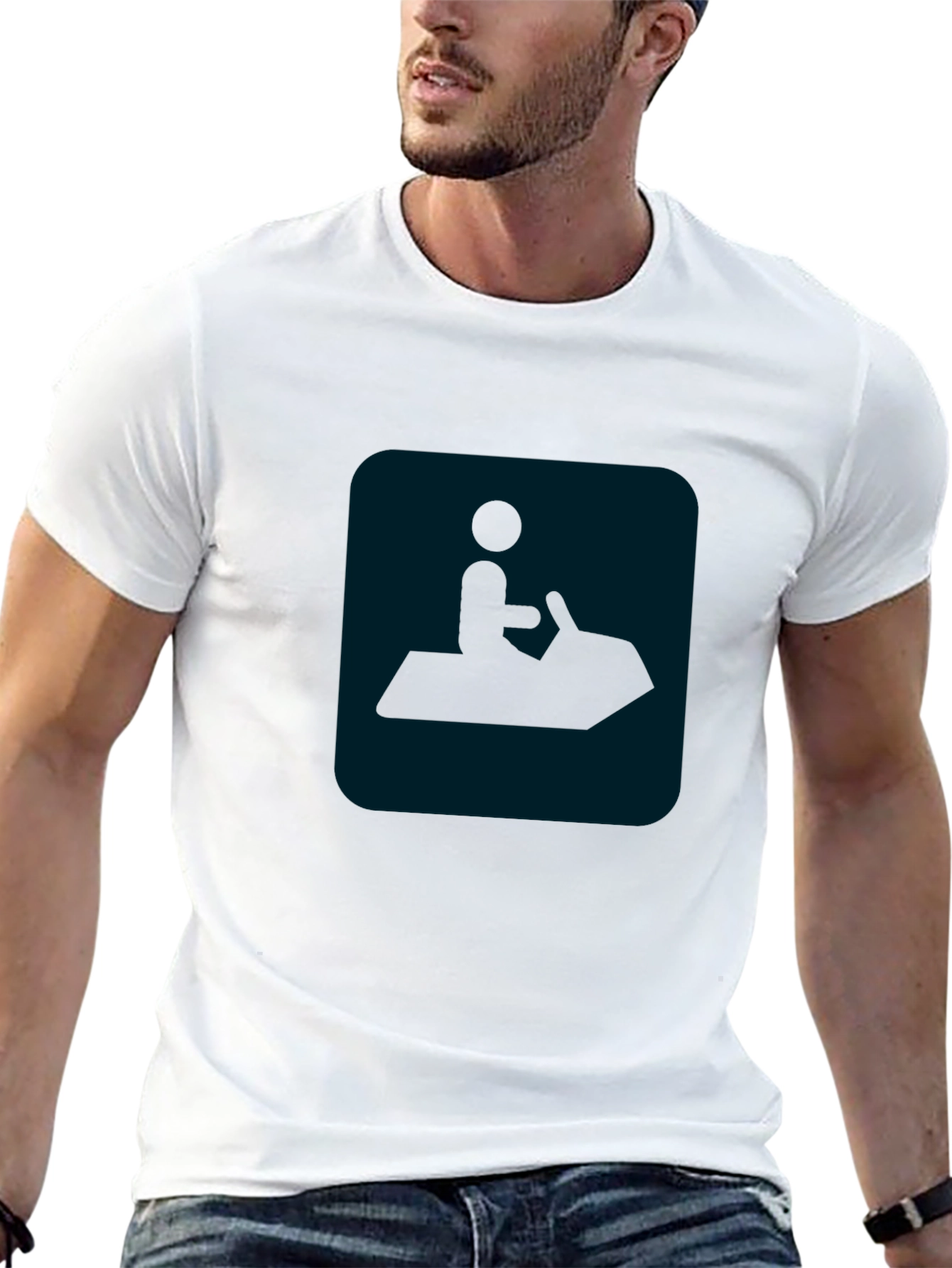 Black Black T-Shirt with Jet Ski Graphic view 13