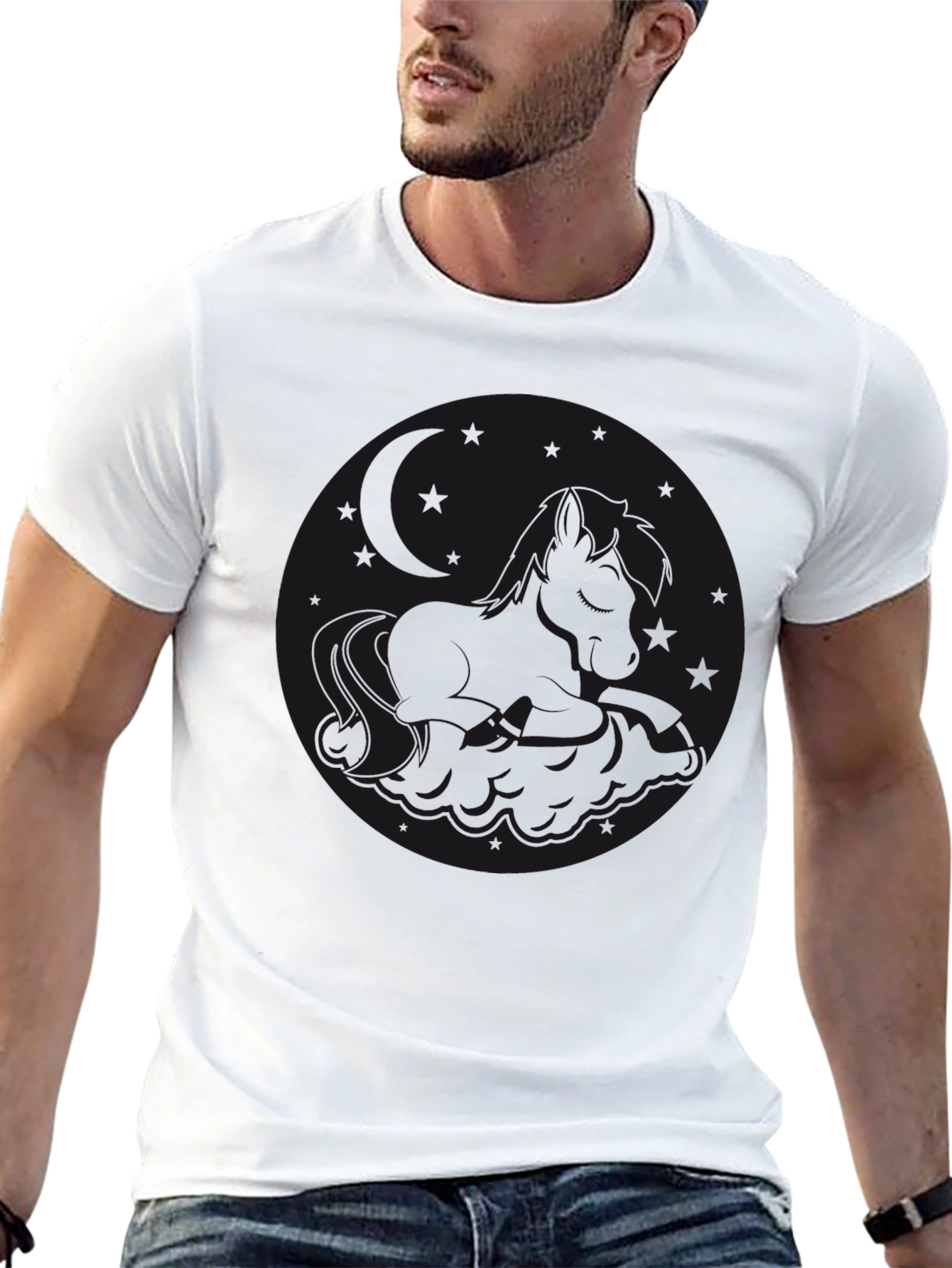 Black Black Graphic Tee - Round Design view 13