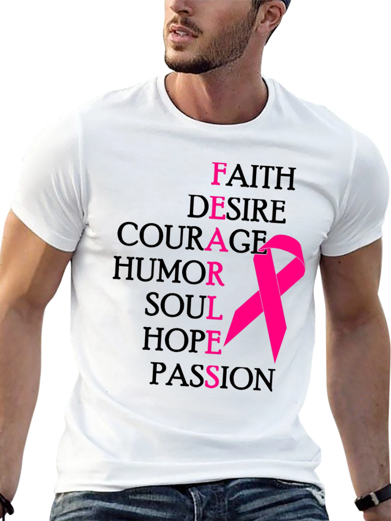 Black Fearless Breast Cancer Awareness T-Shirt view 13