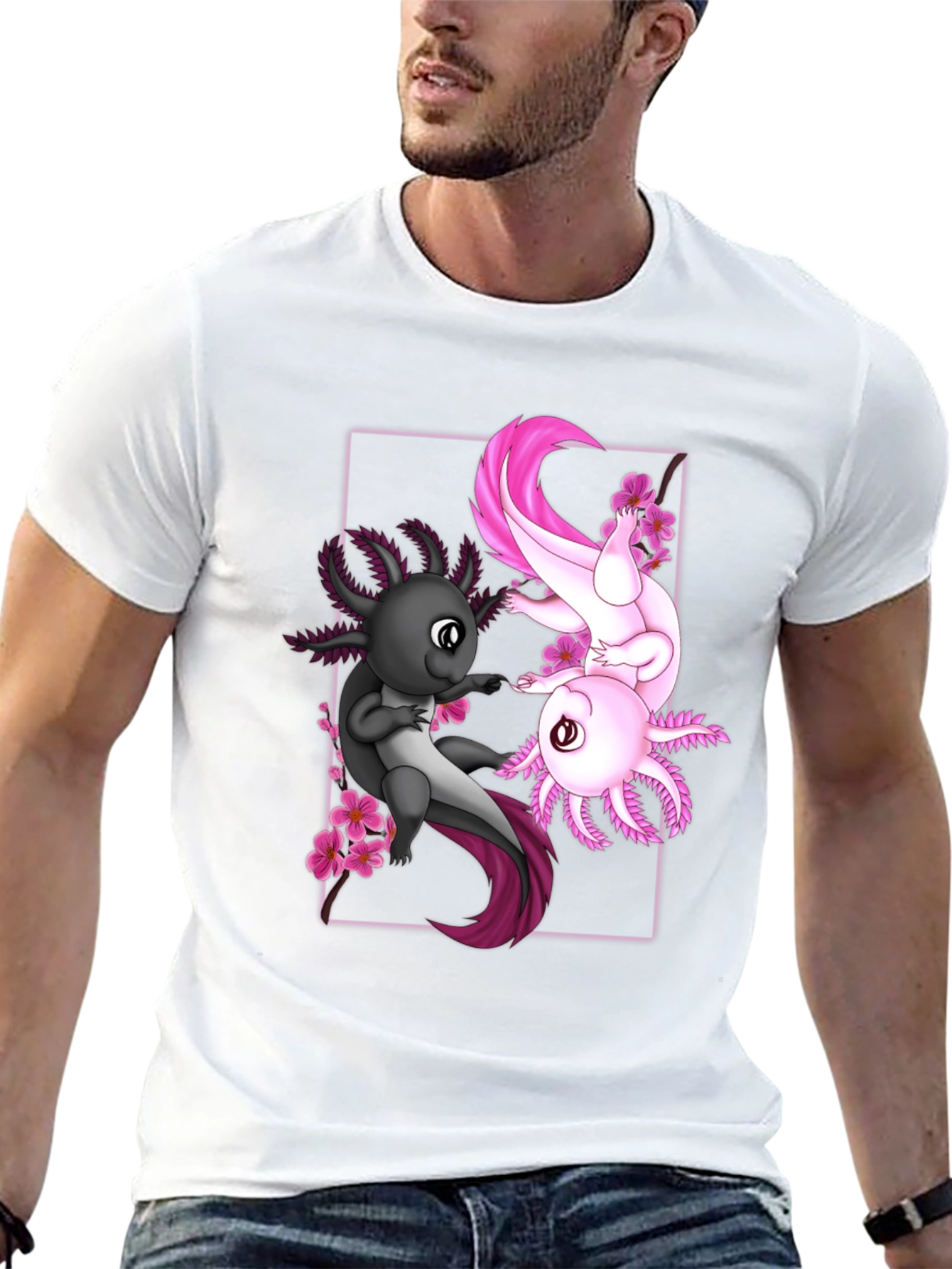 Black Axolotl Graphic Tee - Unique Anime Style Shirt view 13