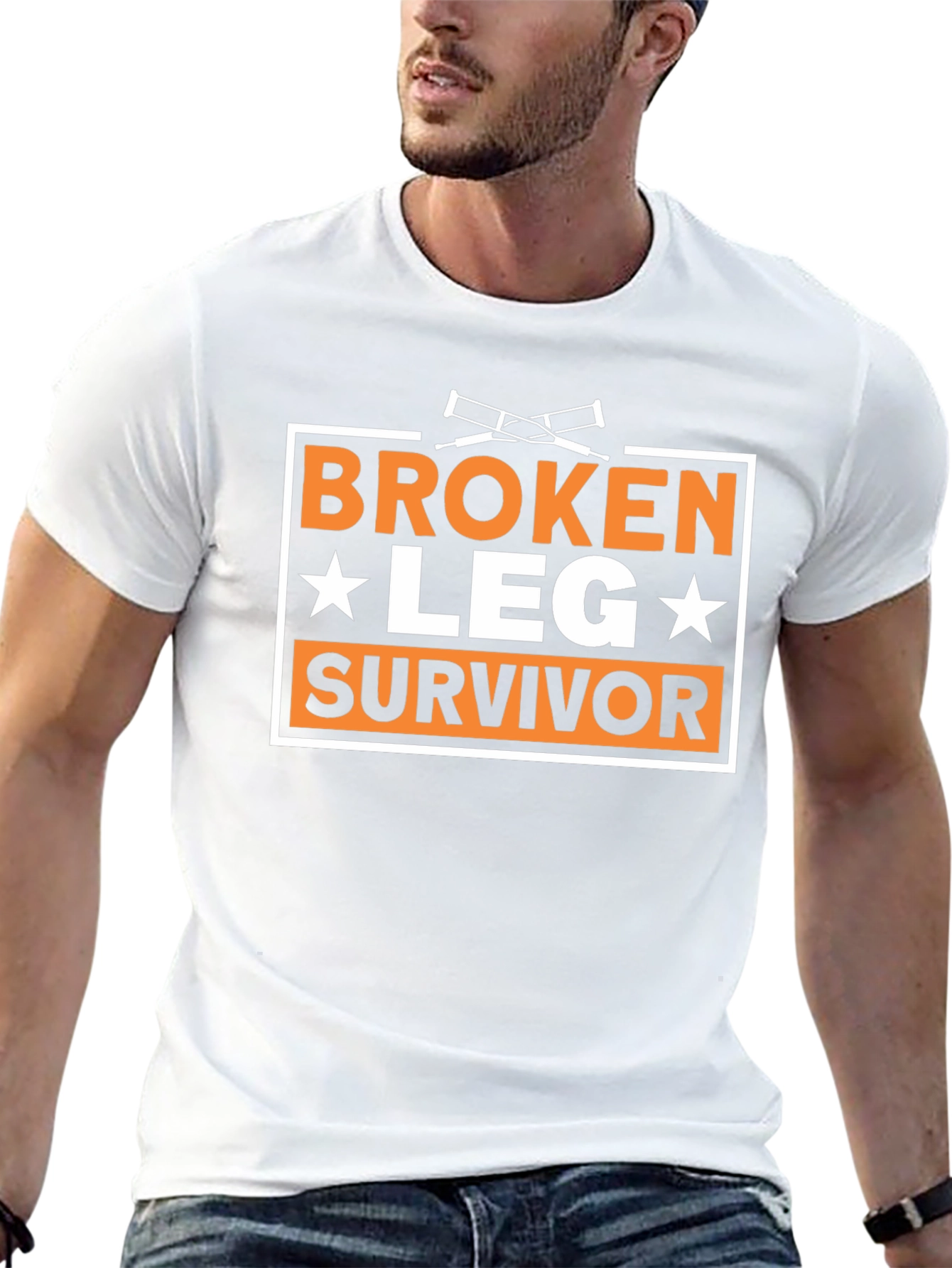 Black Broken Leg Survivor T-Shirt view 13