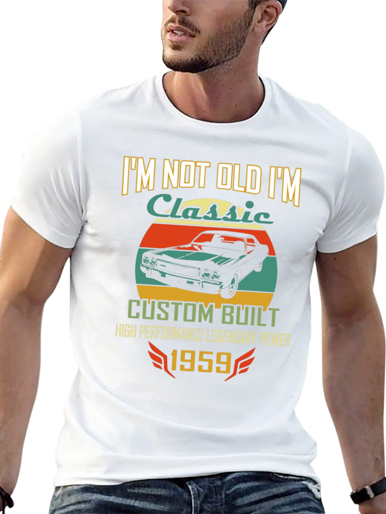 Black Classic Car 1959 T-Shirt - Custom Built view 13