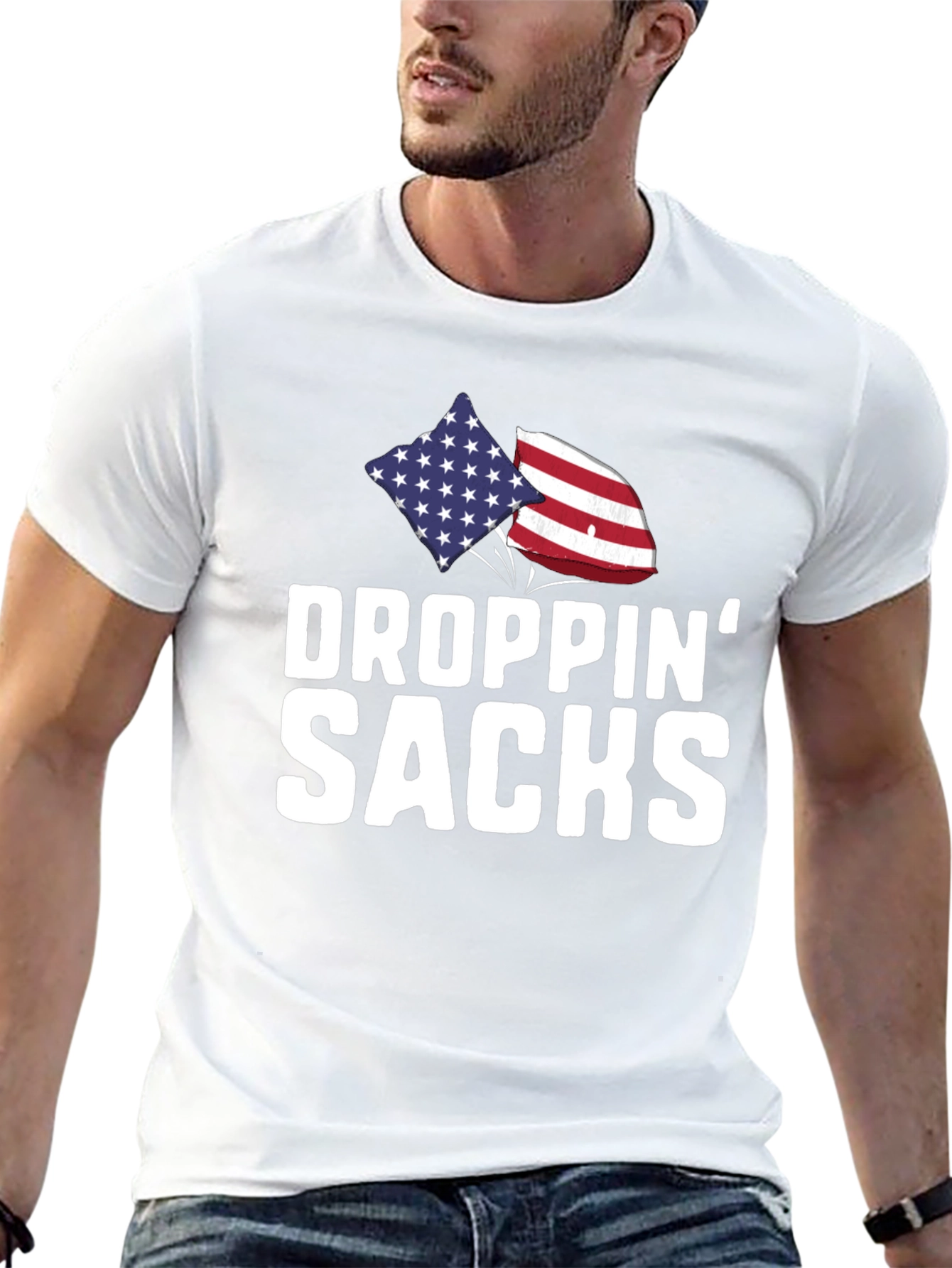 Black Droppin' Sacks Patriotic T-Shirt view 13