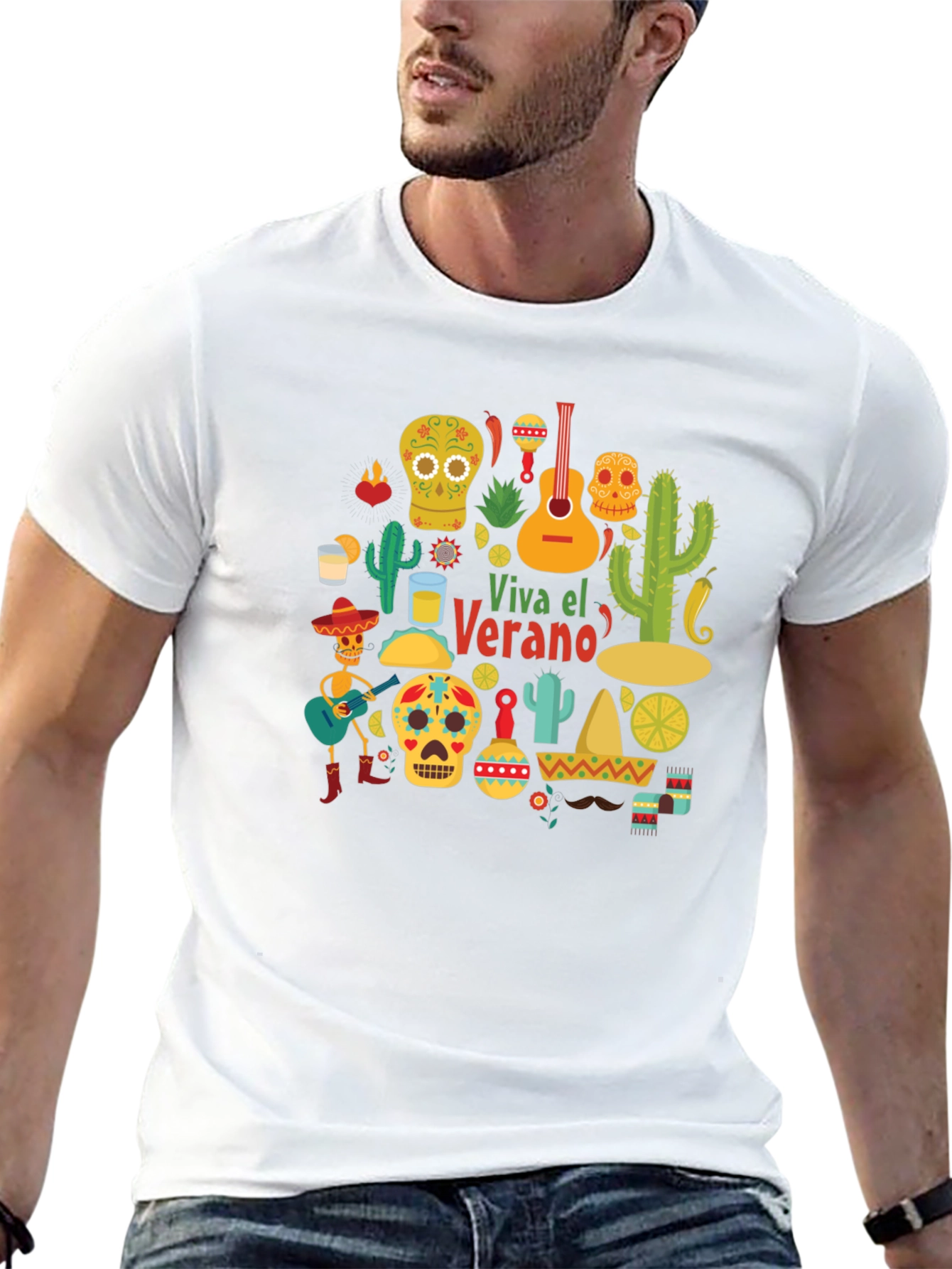 Black Viva El Verano T-Shirt, Summer Fiesta Tee view 13