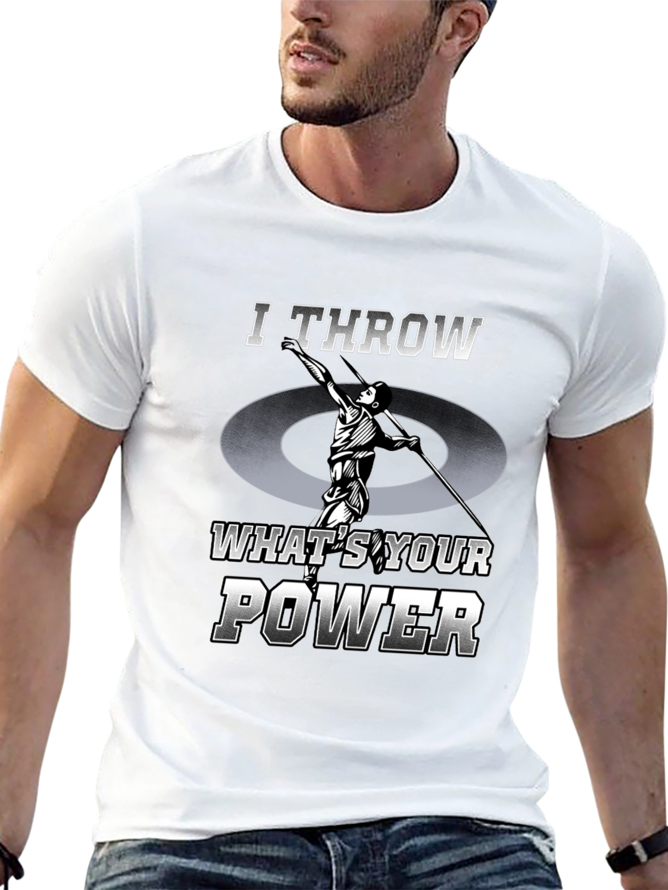 Black I Throw What's Your Power T-Shirt - Athletic Tee view 13