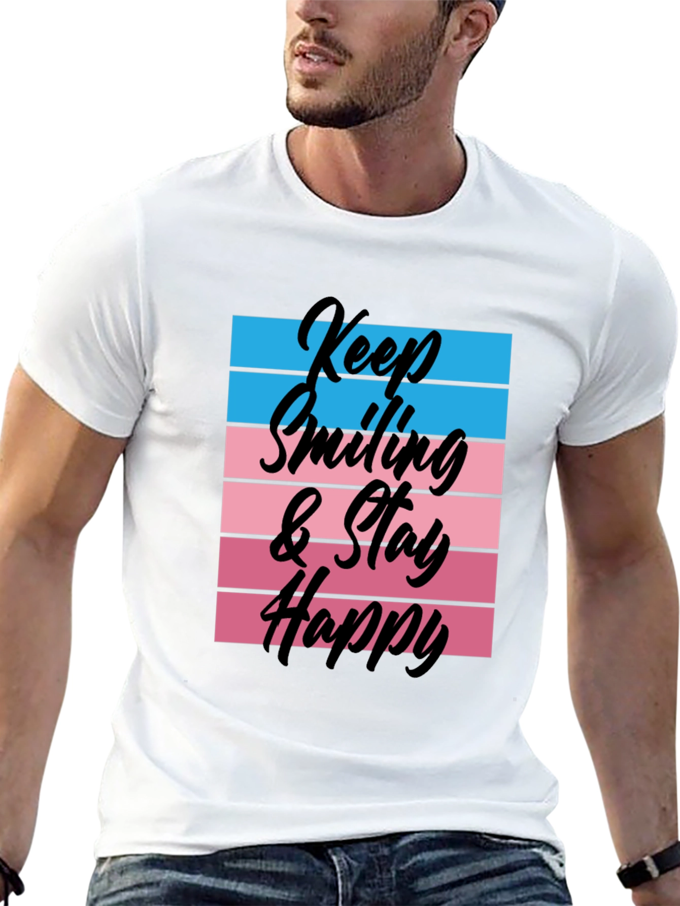 Black Keep Smiling Graphic T-Shirt - Unisex view 13