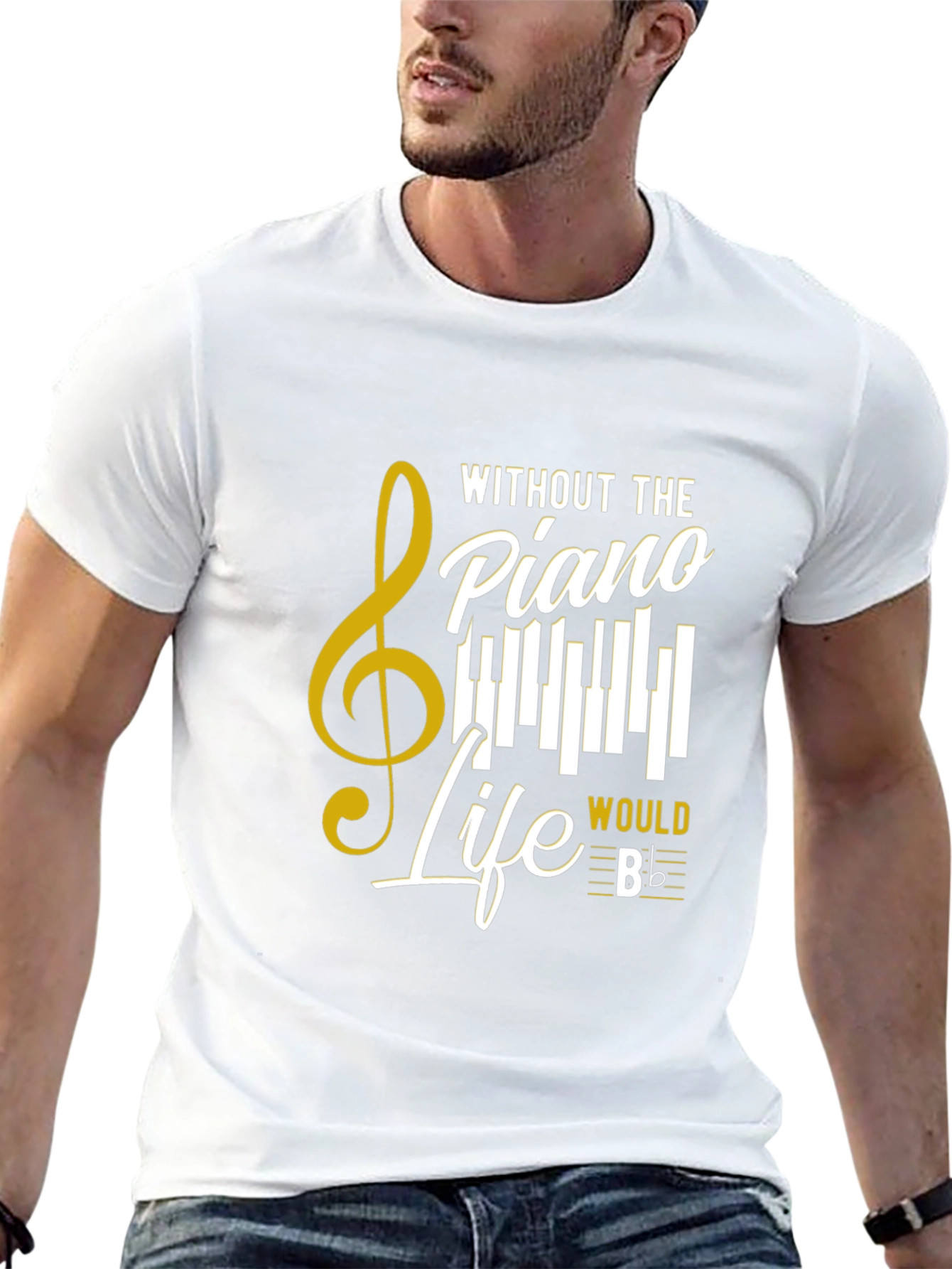 Black Piano Life T-Shirt - Music Lover Tee view 13