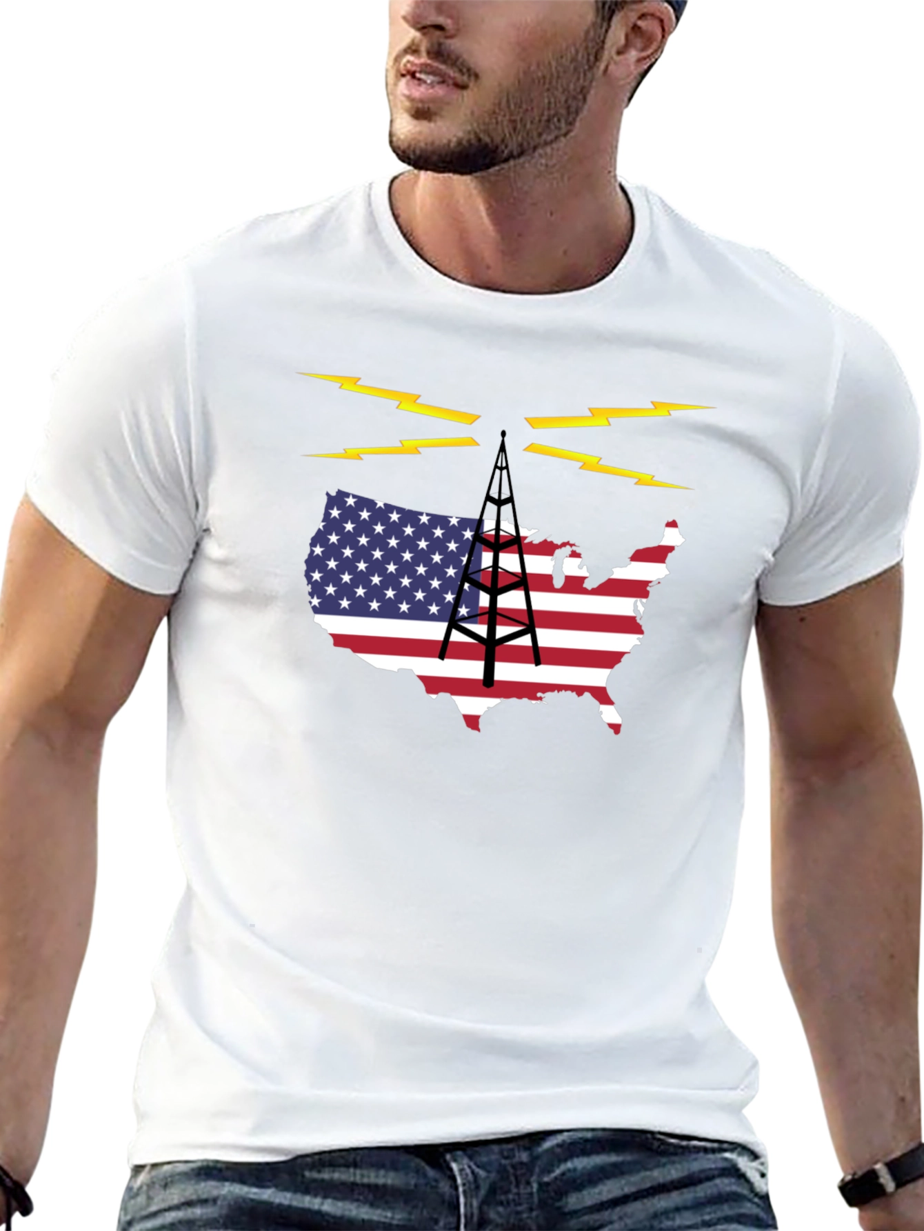 Black American Radio T-Shirt view 13