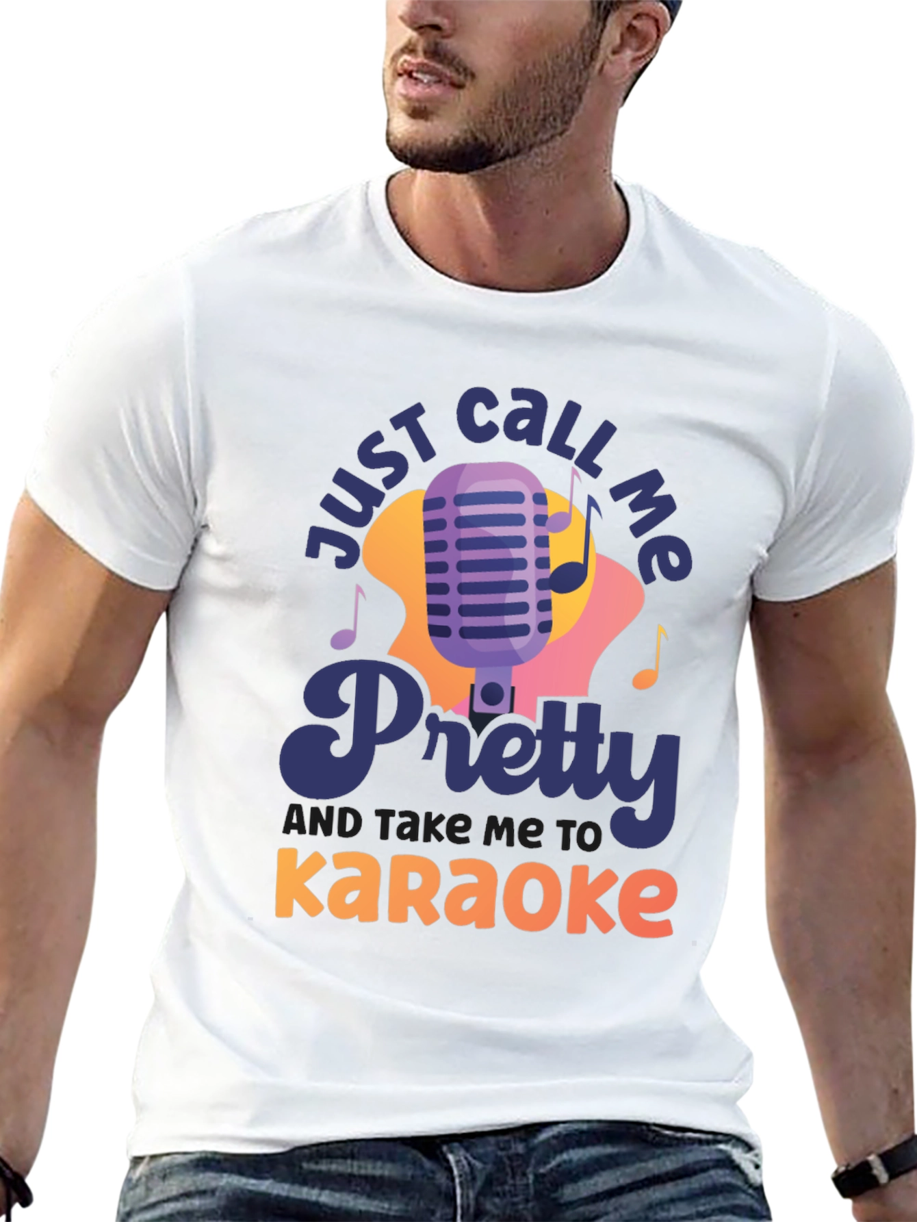 Black Just Call Me Pretty Karaoke T-Shirt view 13