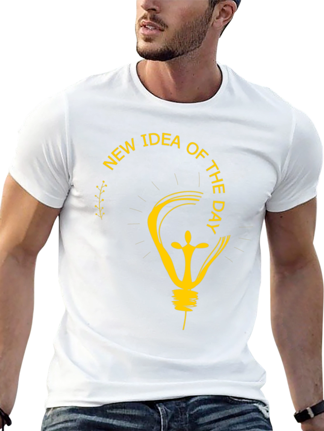Black New Idea Of The Day Graphic T-Shirt view 13