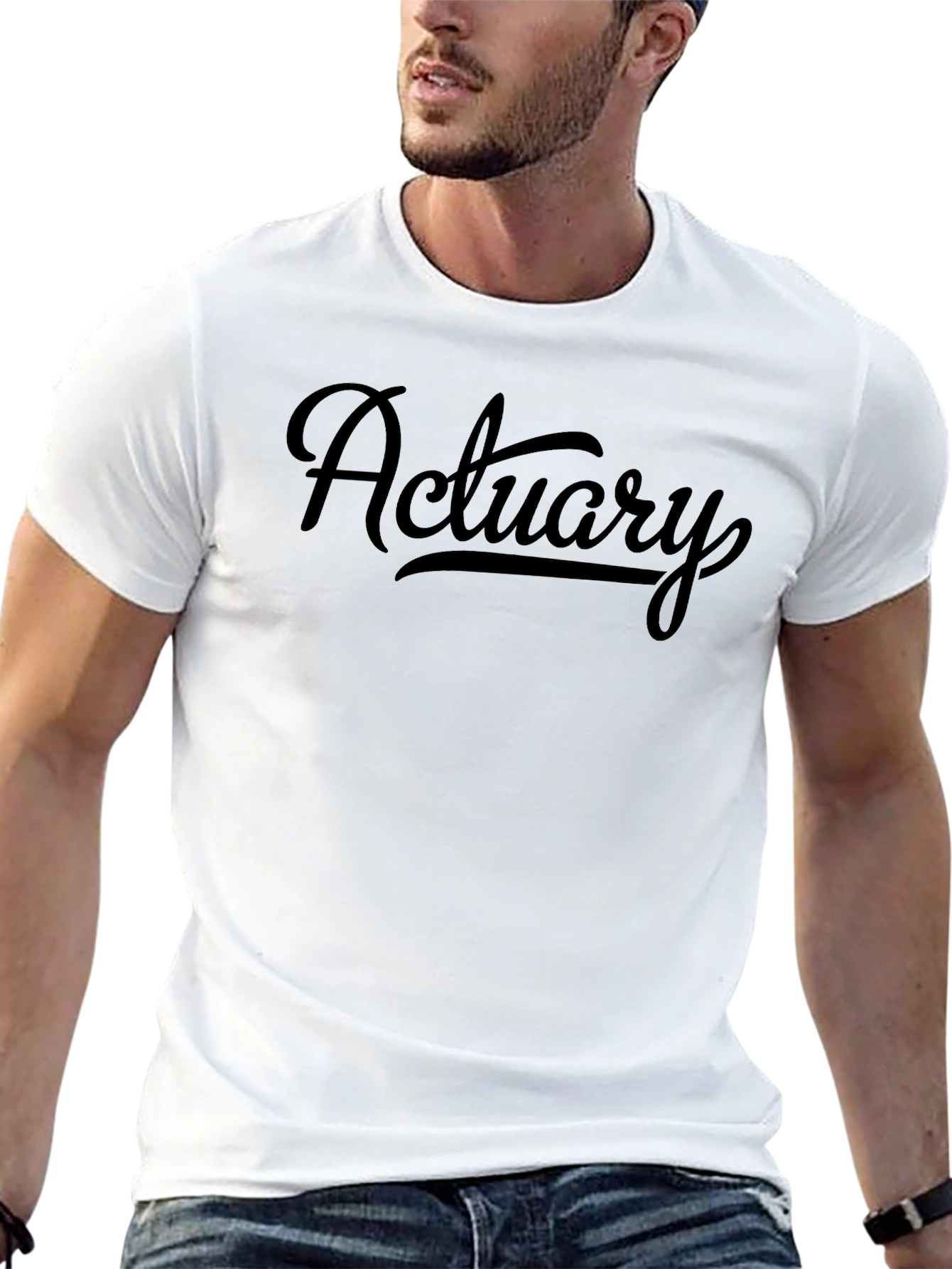 Black Actuary Script Style Black T-Shirt view 13