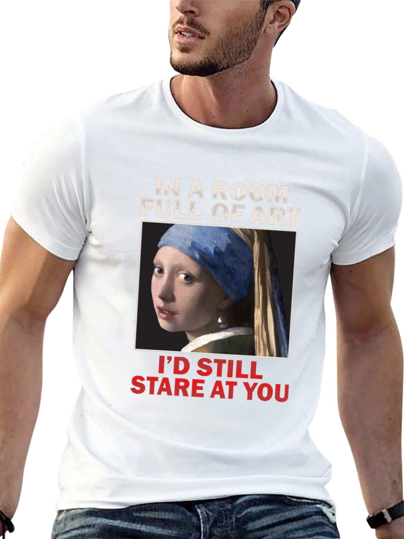 Black Art Lover's T-Shirt: Girl with a Pearl Earring view 13