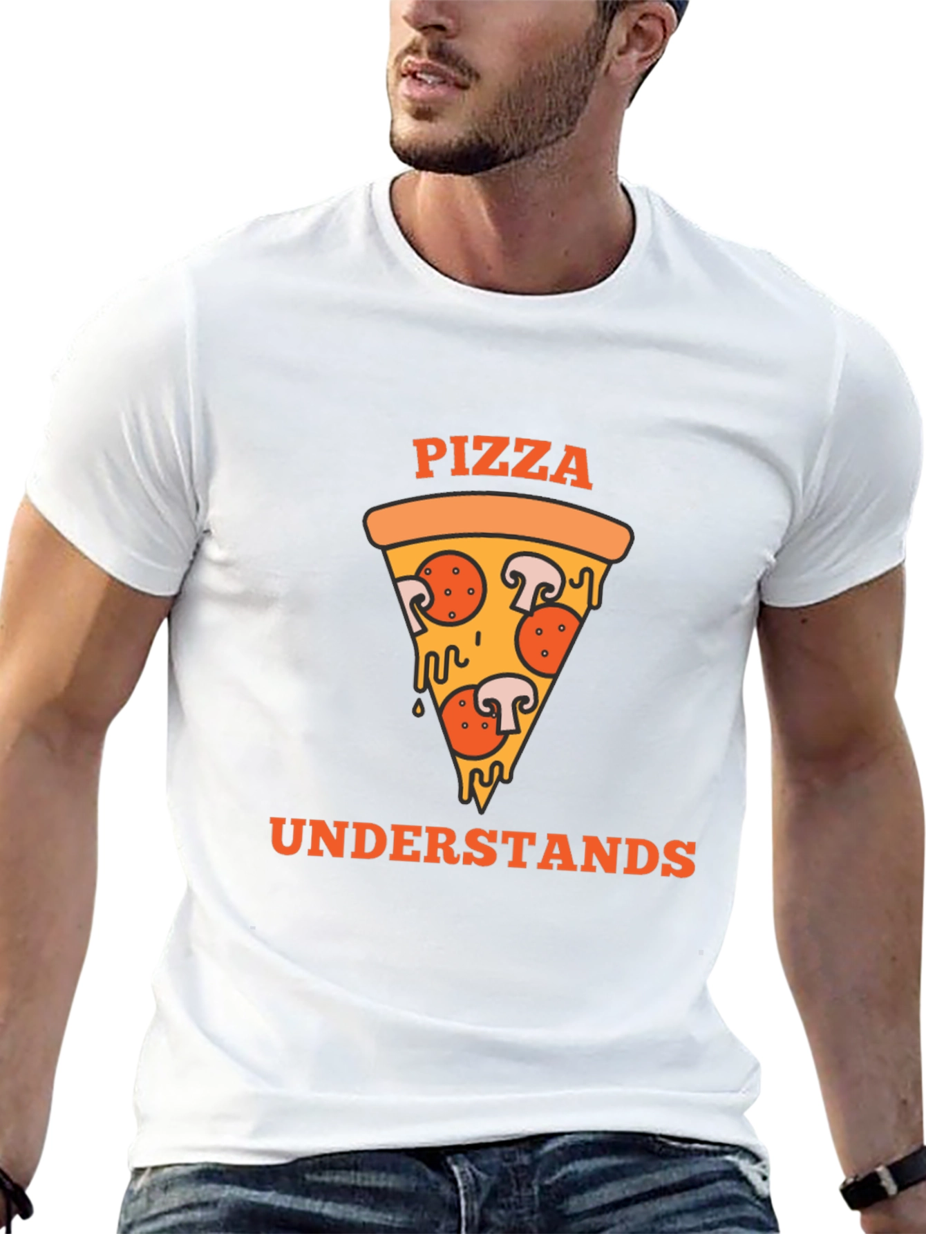 Black Pizza Understands Graphic Tee - Black Cotton Shirt view 13
