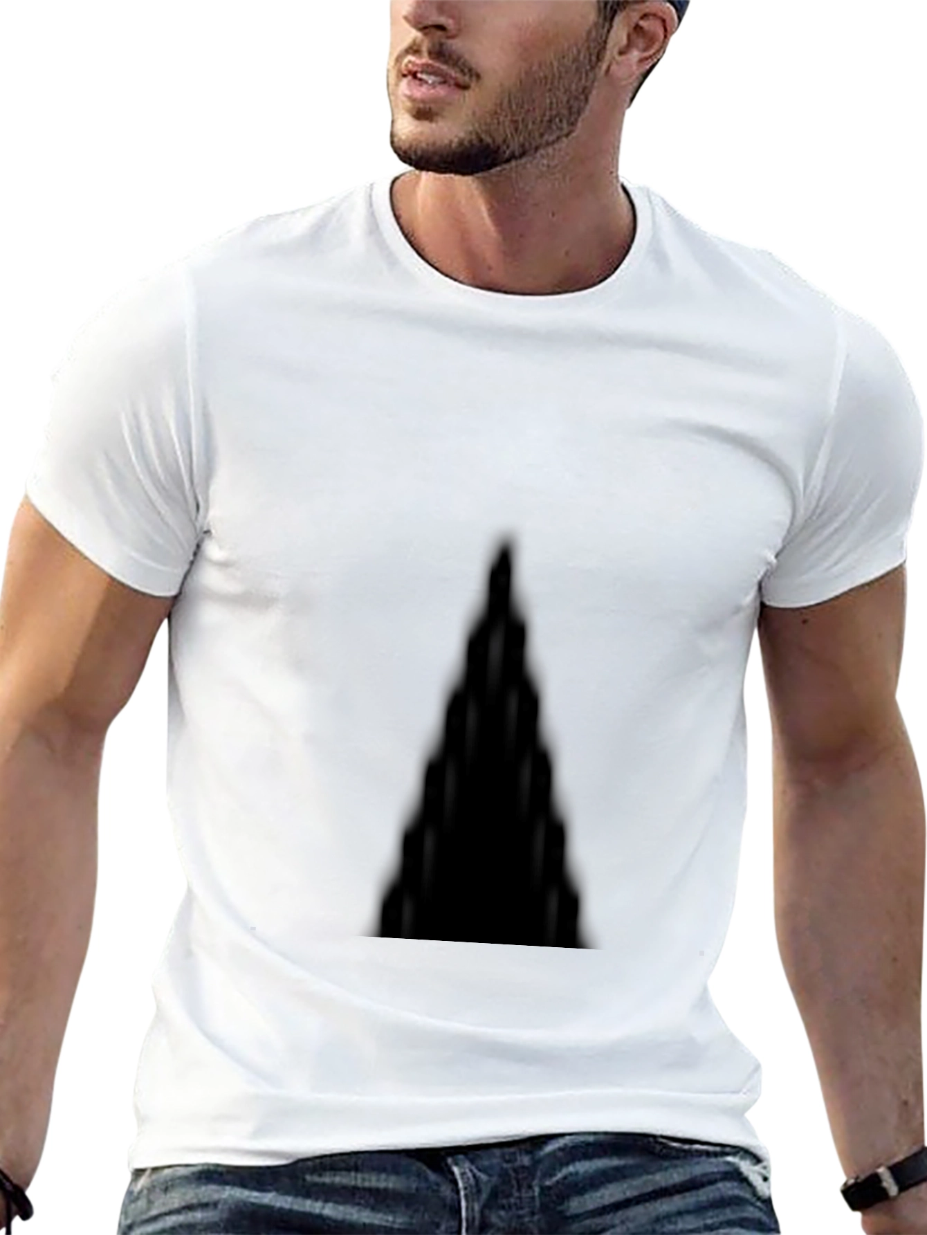 Black Men's Solid Black Crew Neck T-Shirt view 13