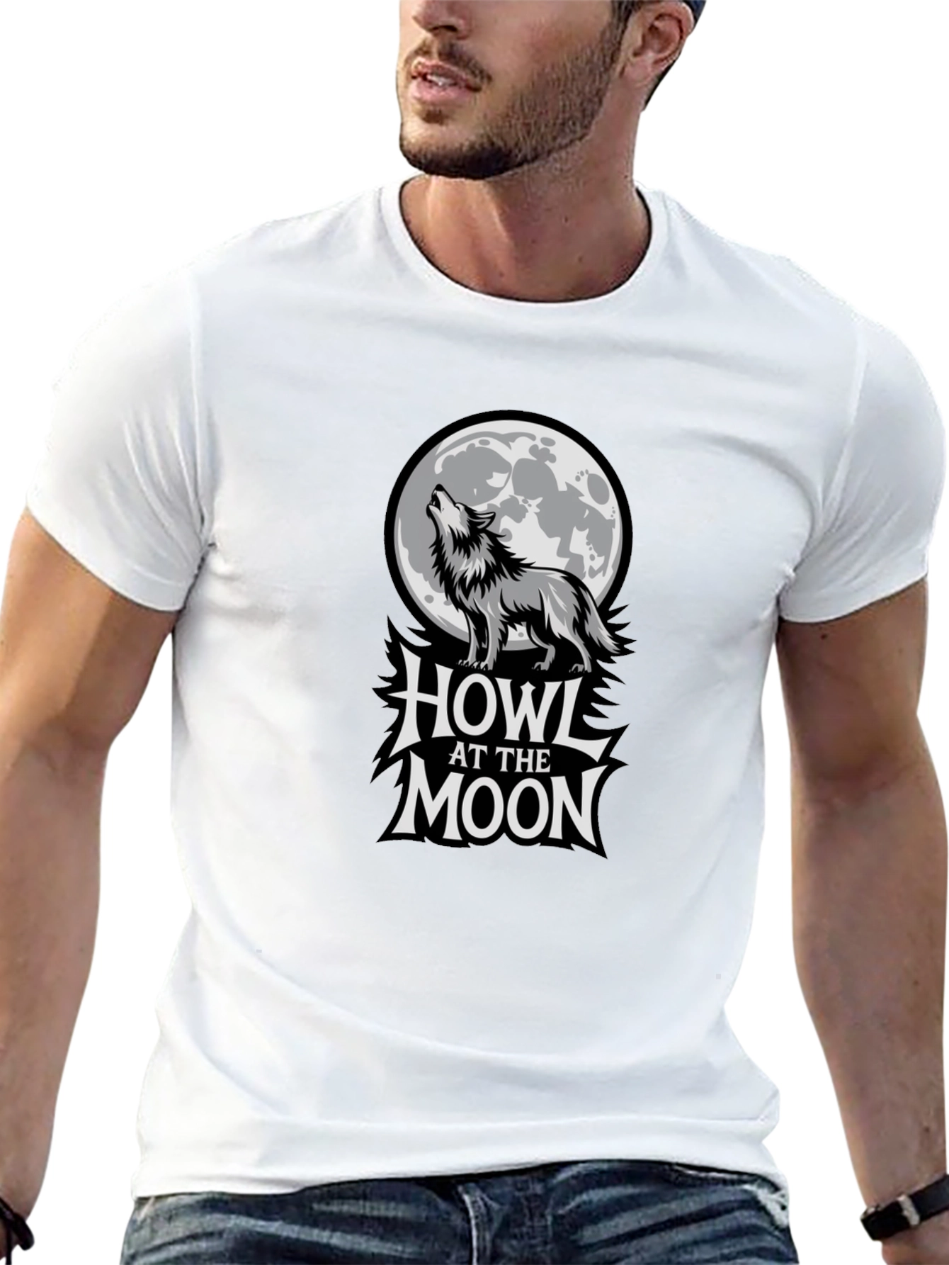 Black Howl at the Moon Graphic T-Shirt view 13