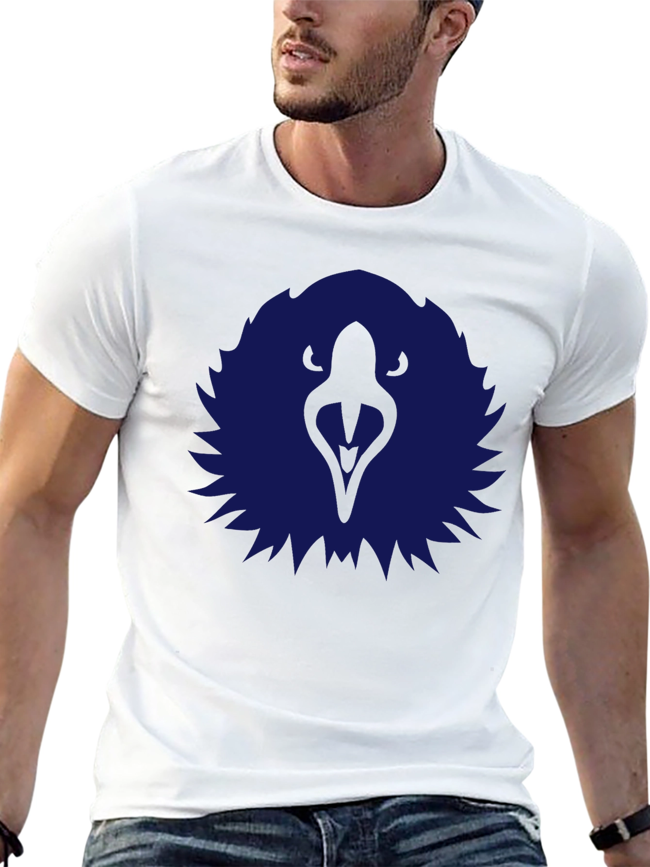 Black Abstract Eagle Graphic Tee - Black view 13