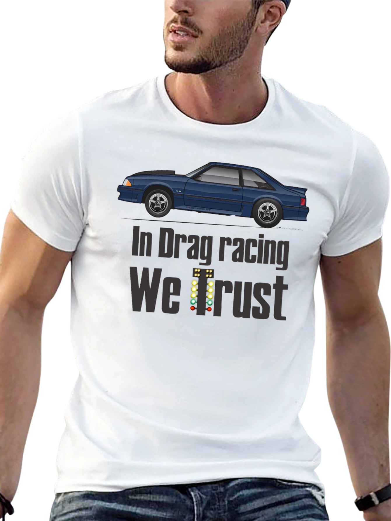 Black In Drag Racing We Trust T-Shirt view 13