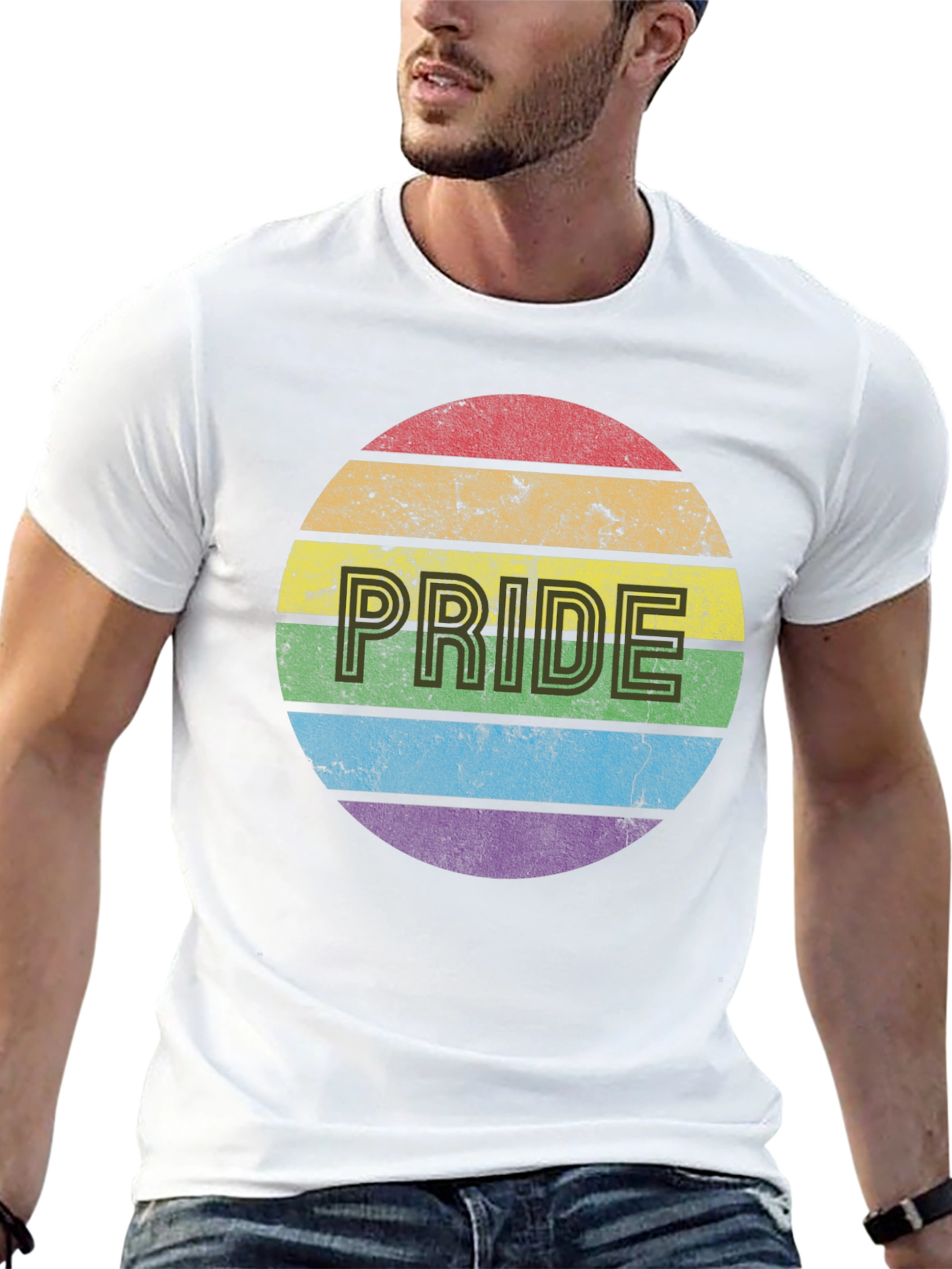 Black Pride Rainbow T-Shirt - Men's Graphic Tee view 13