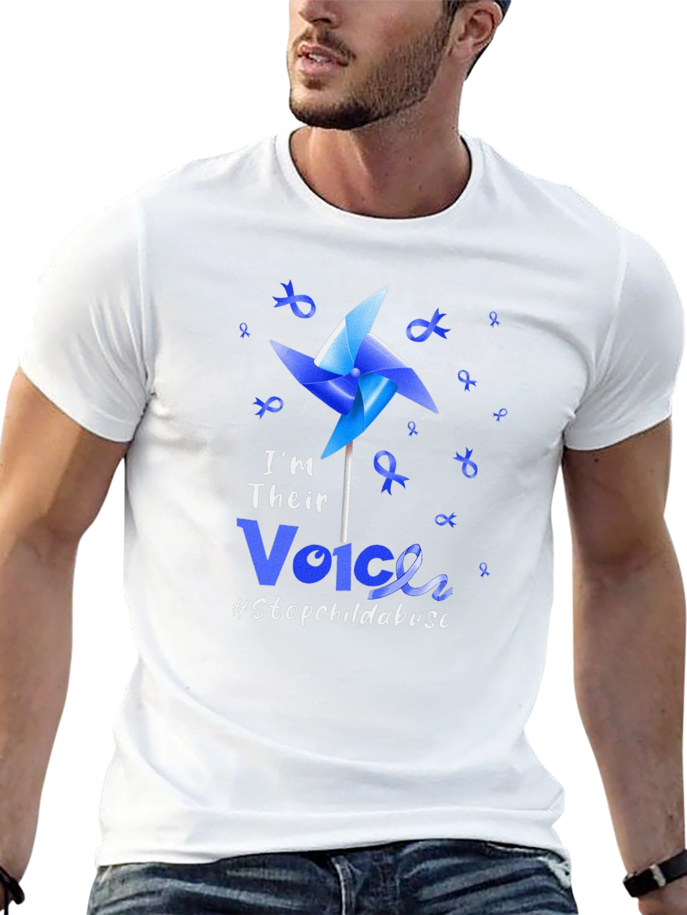 I'm Their Voice Stop Child Abuse Awareness T-Shirt - 13