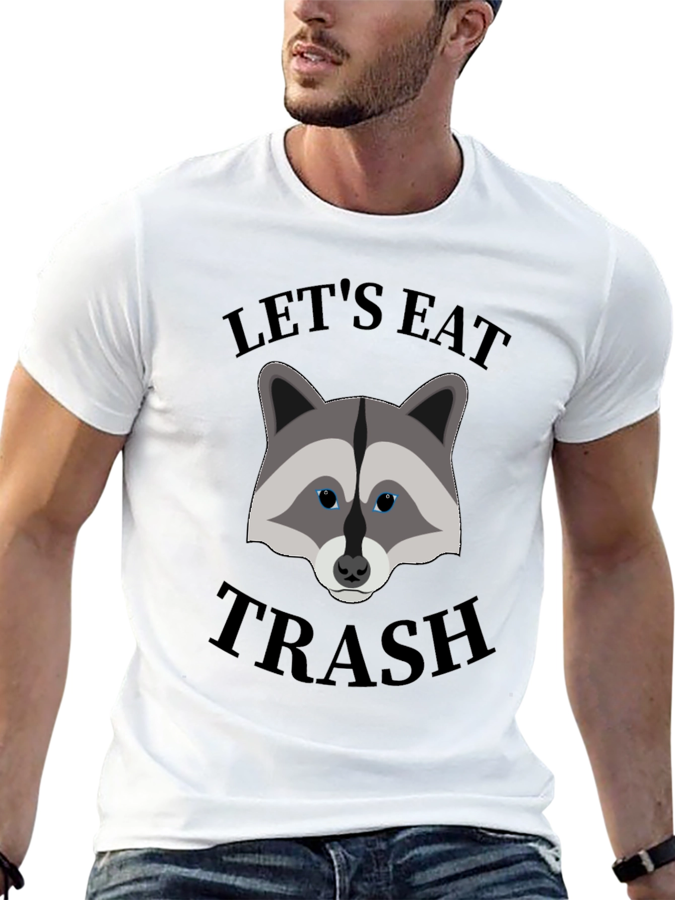 Black Let's Eat Trash Raccoon Graphic T-Shirt view 13