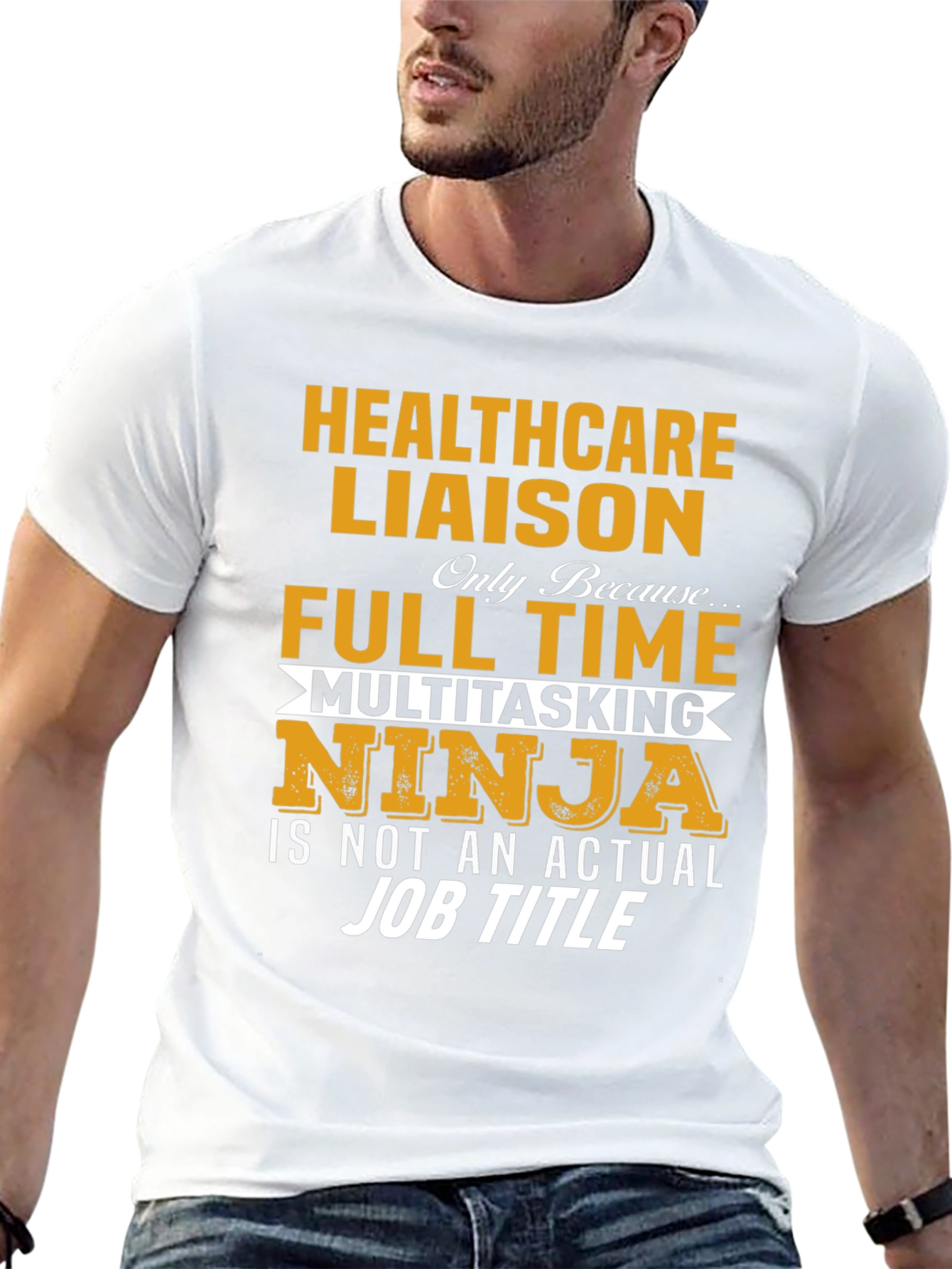 Black Healthcare Liaison T-Shirt - Multitasking Ninja view 13