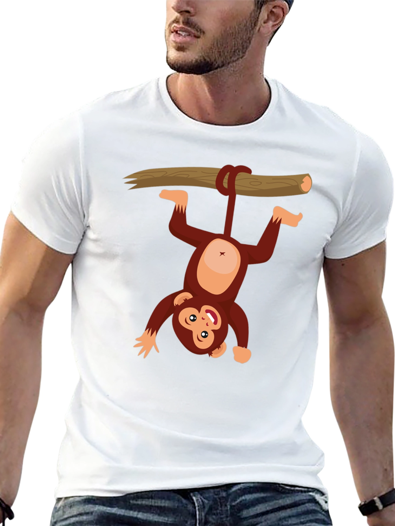 Black Monkeying Around T-Shirt - Fun Graphic Tee for Casual Wear view 13