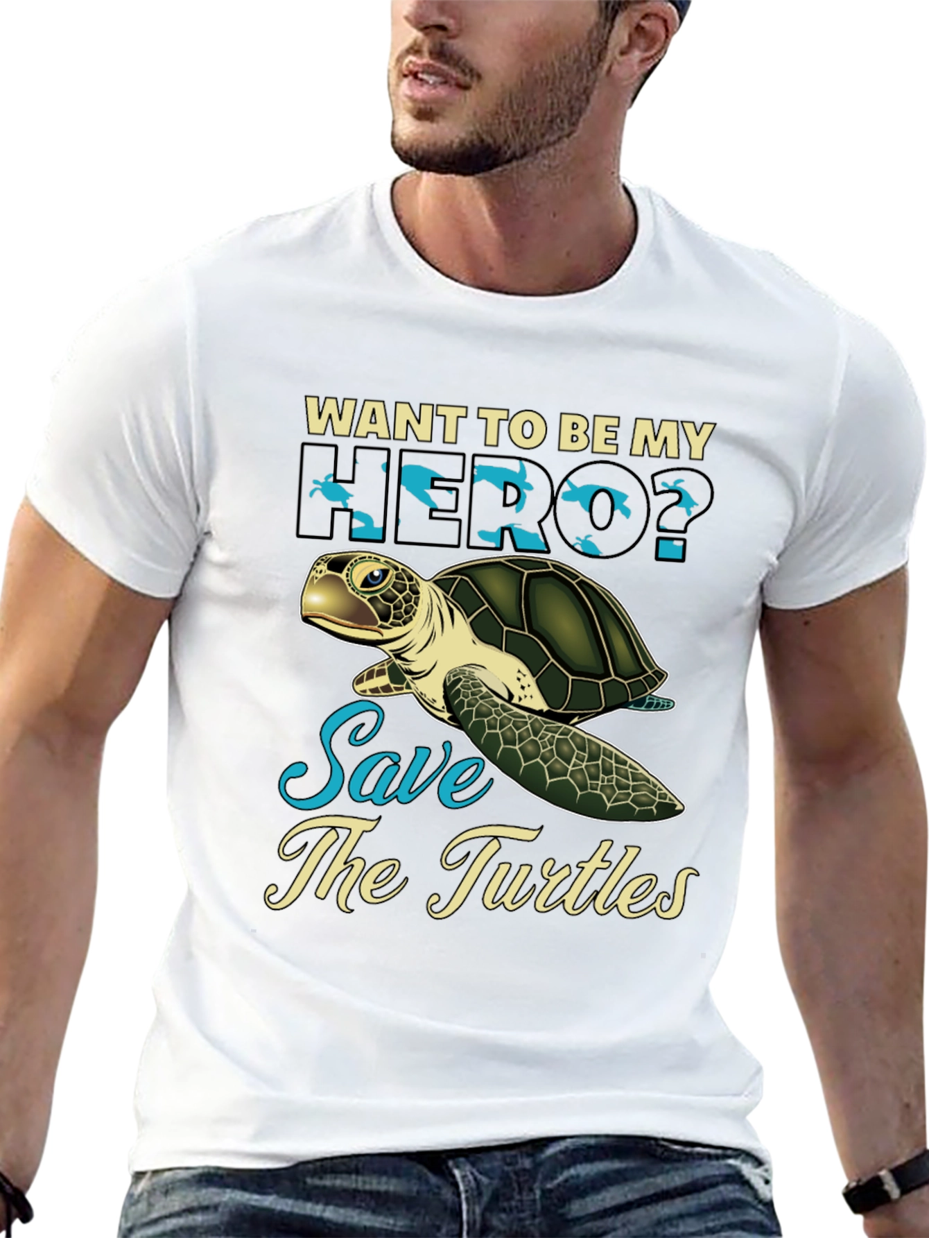 Black Save the Turtles Graphic Tee view 13
