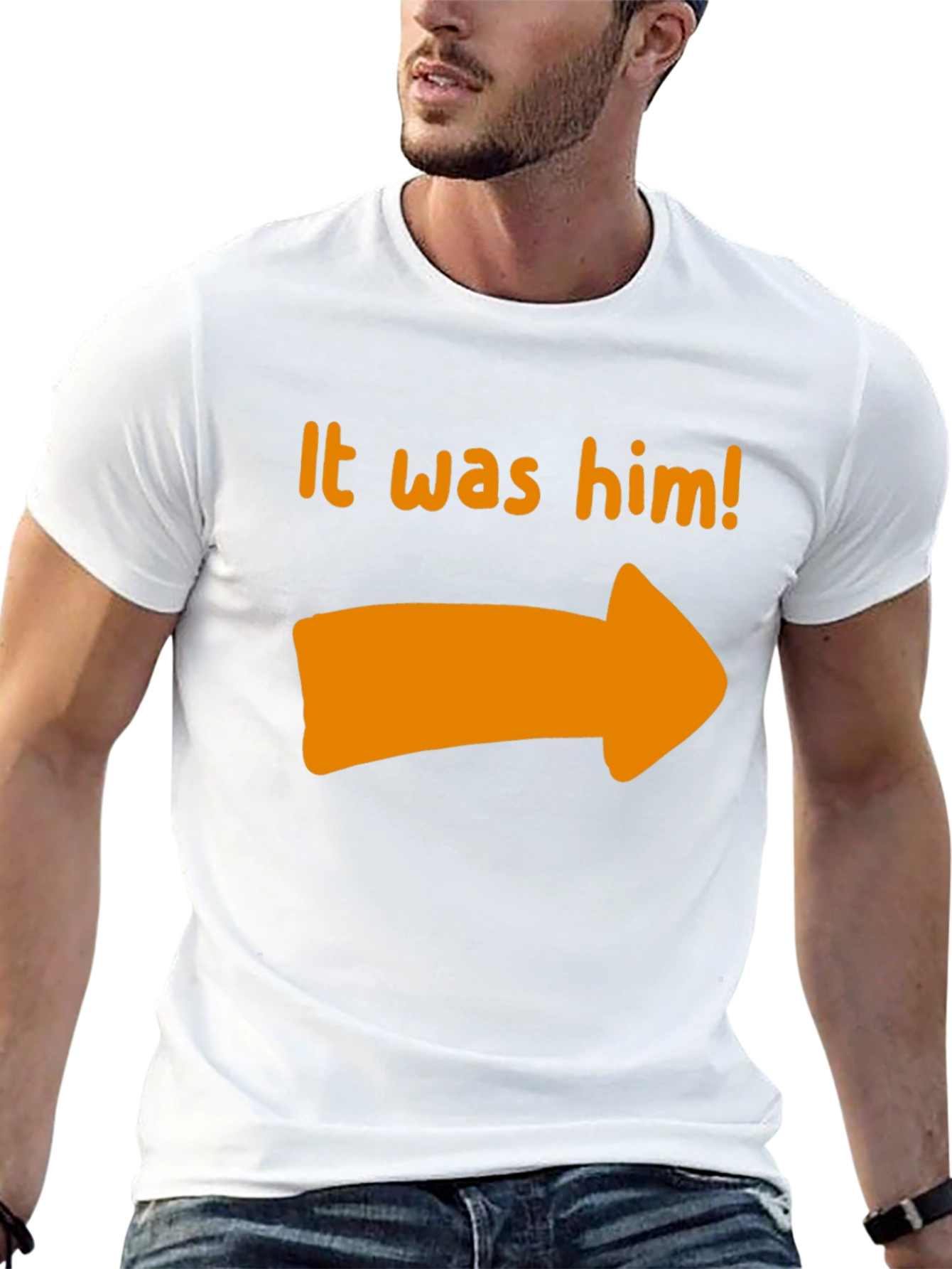 Black It Was Him T-Shirt - Novelty Pointing Tee view 13