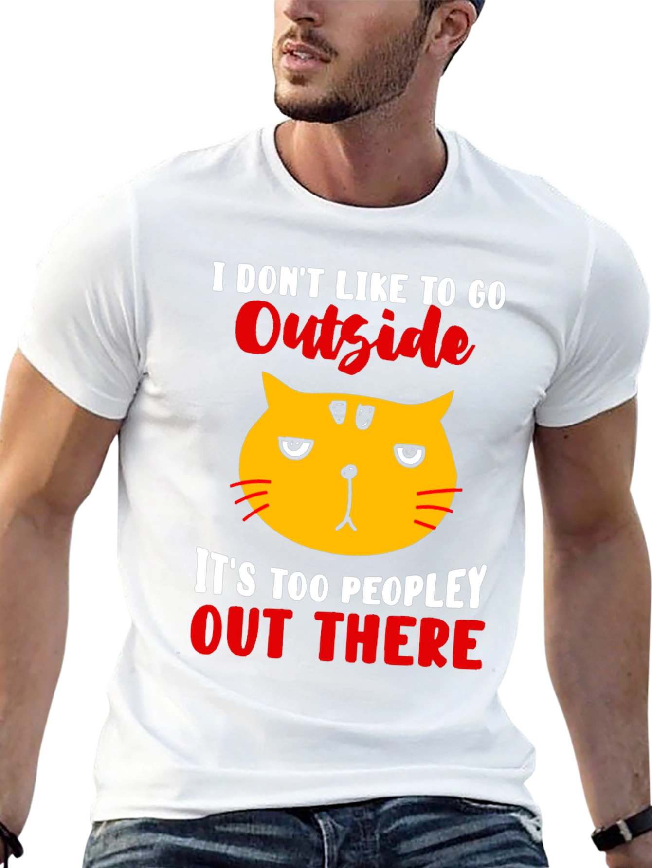 Black Introvert Cat T-Shirt view 13