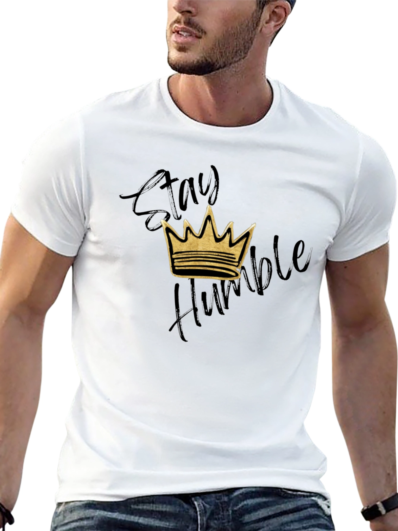 Black Stay Humble Crown Graphic T-Shirt - Black view 13
