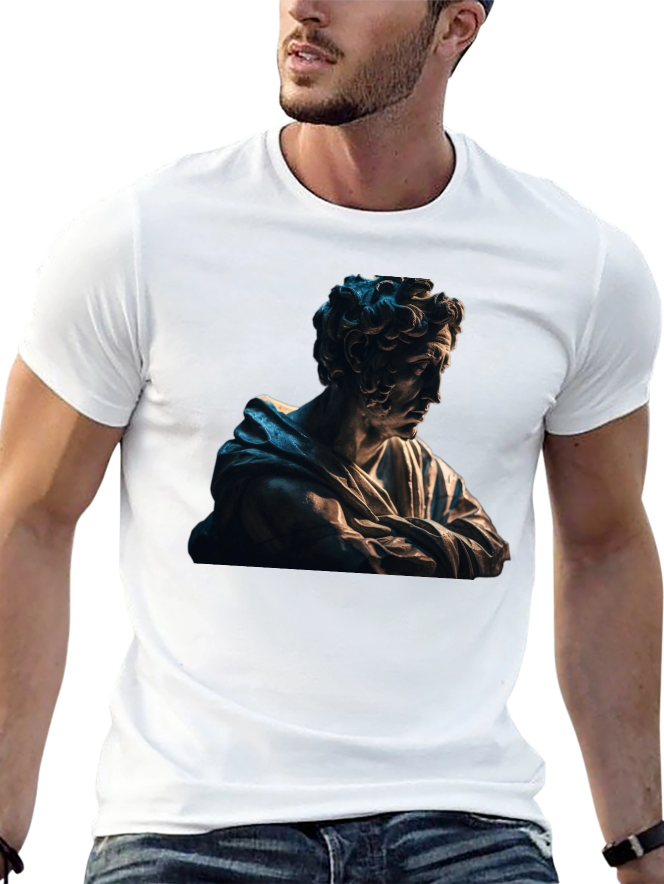 Black Classic Statue Graphic Black Tee view 13