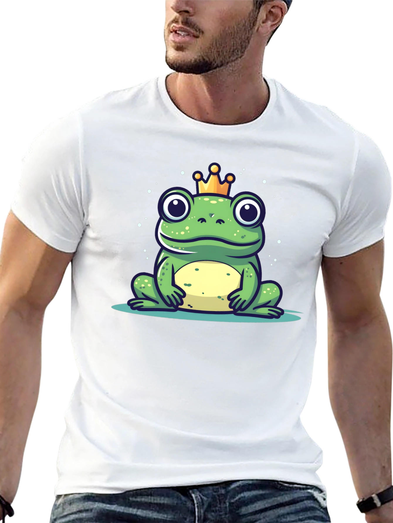 Black Frog Prince T-Shirt - Funny Cartoon Tee view 13