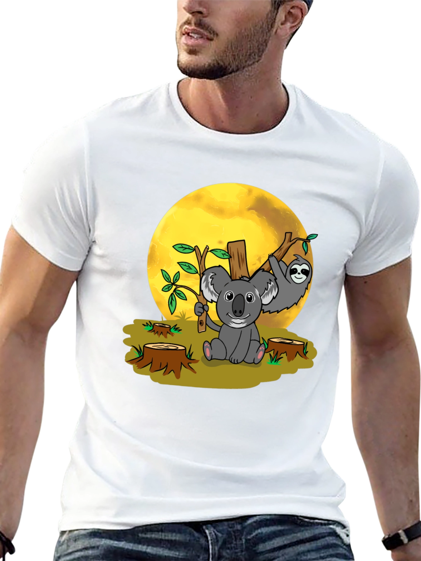 Black Koala Sloth Graphic Tee - Conservation T-Shirt view 13