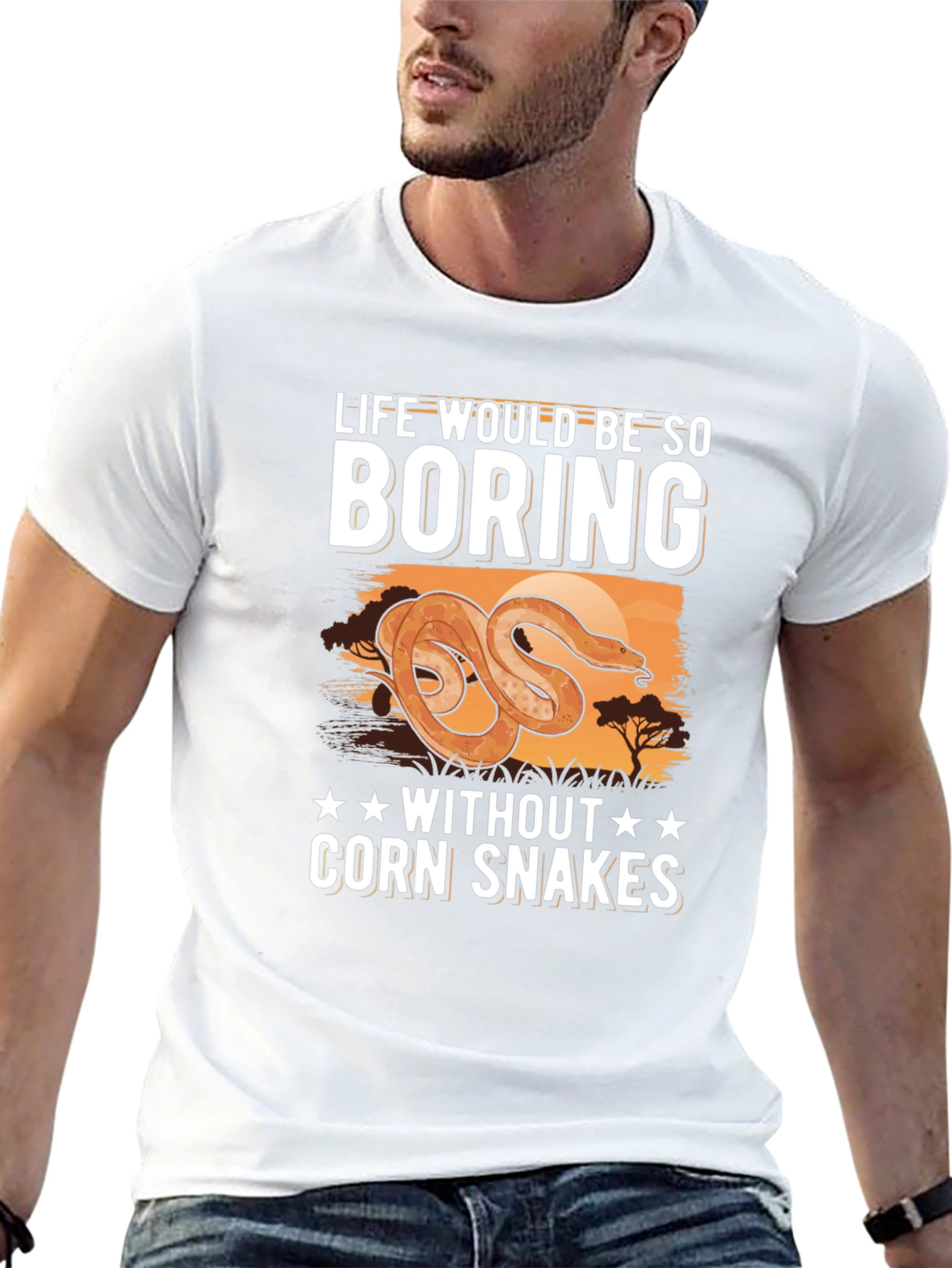 Black Life Would Be Boring Corn Snakes T-Shirt view 13