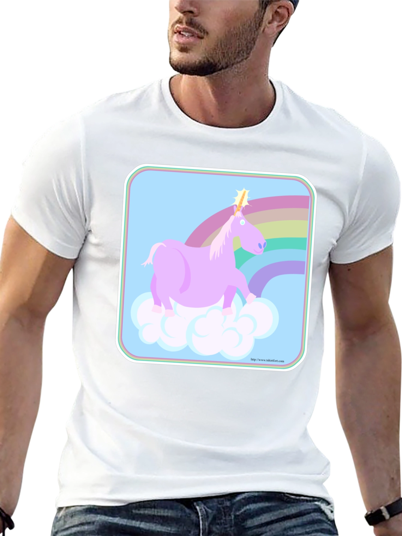Black Unicorn Rainbow Graphic Tee - Black Cotton Comfort view 13