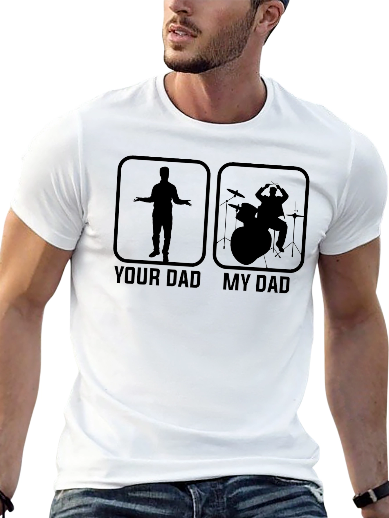 Black Your Dad My Dad Drummer T-Shirt Funny Father's Day Gift view 13