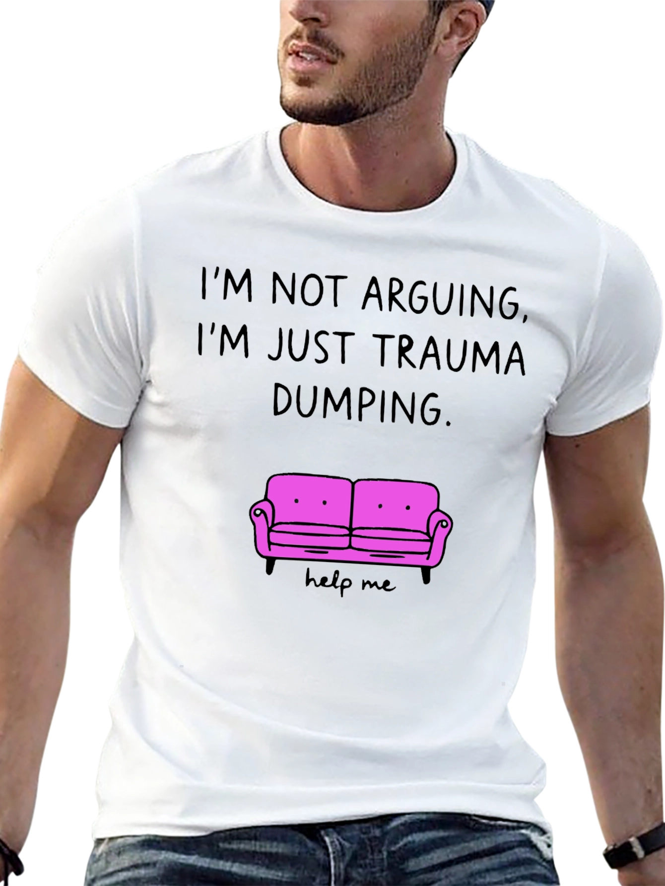 Black Trauma Dumping Humor T-Shirt view 13