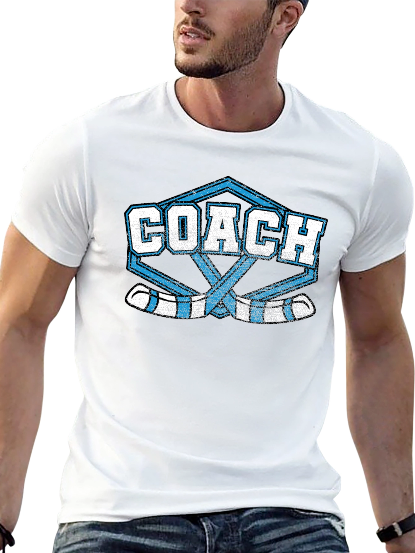 Black Hockey Coach T-Shirt view 13