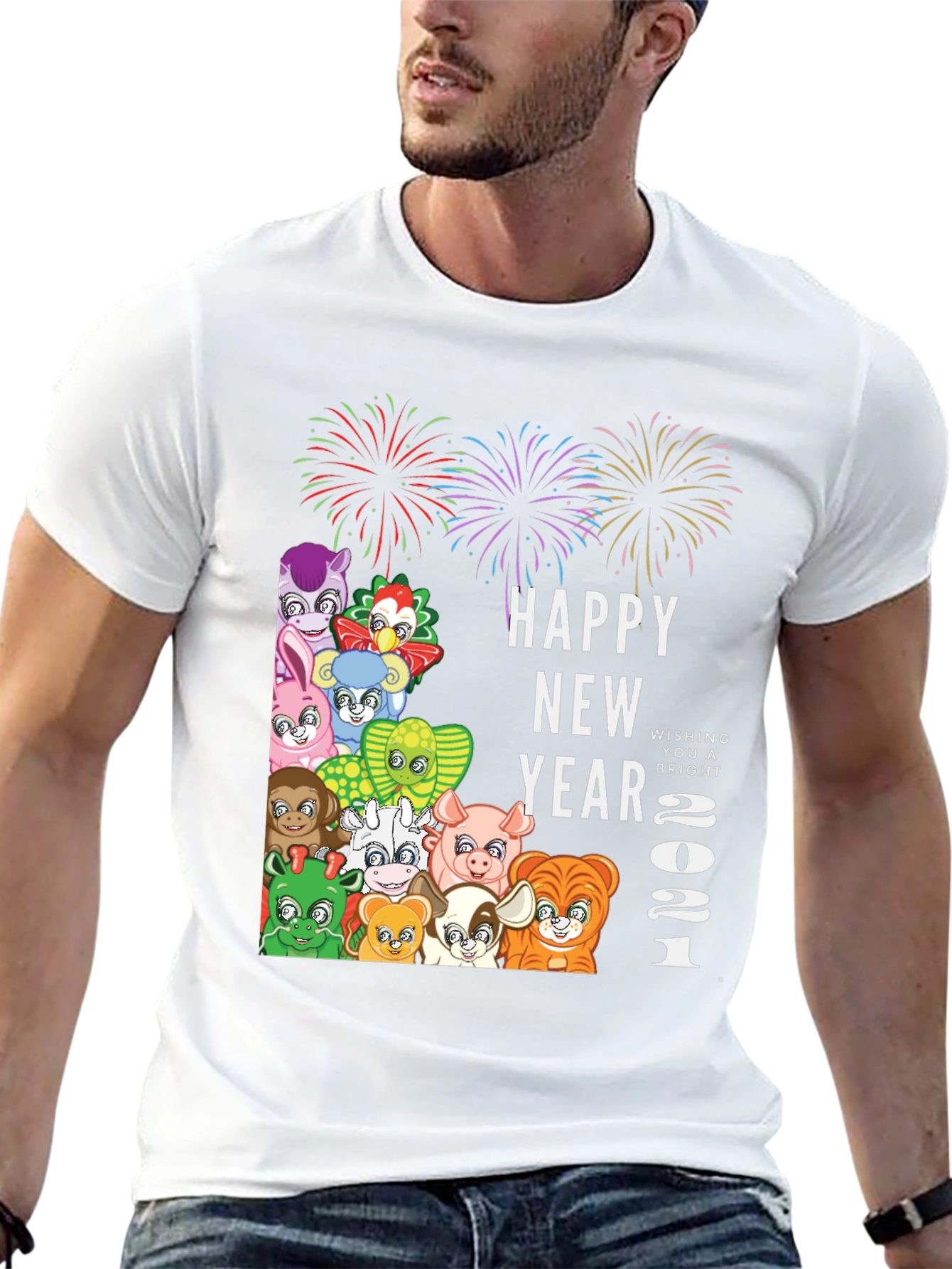 Black Happy New Year 2021 Animals T-Shirt view 13