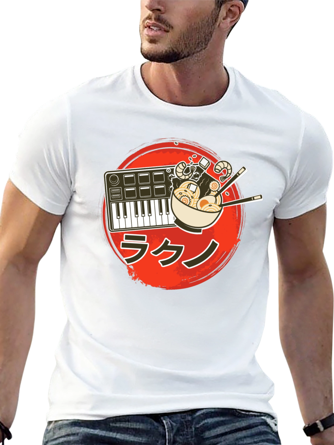 Black Ramen Music T-Shirt - Foodie Musician Tee view 13