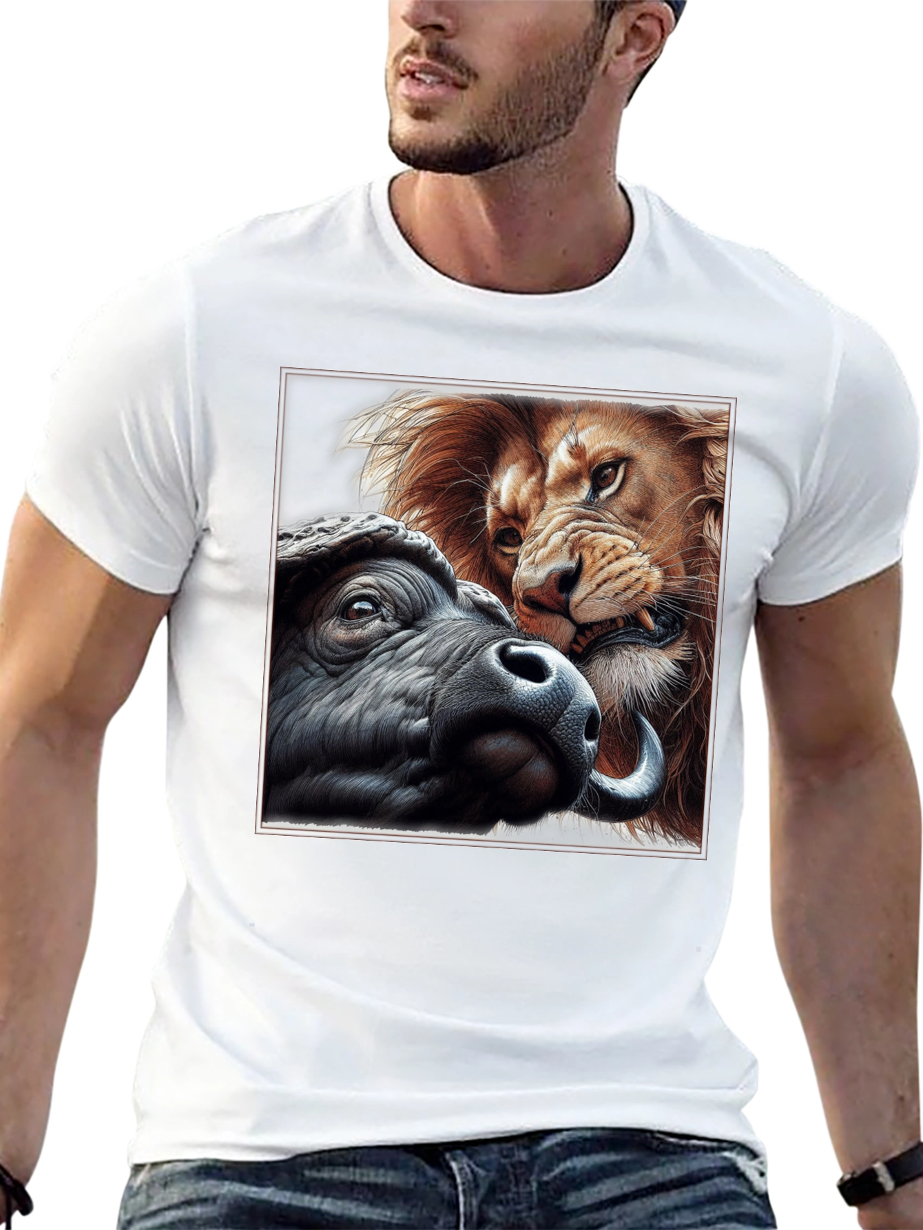 Black Lion vs. Buffalo Graphic Tee view 13