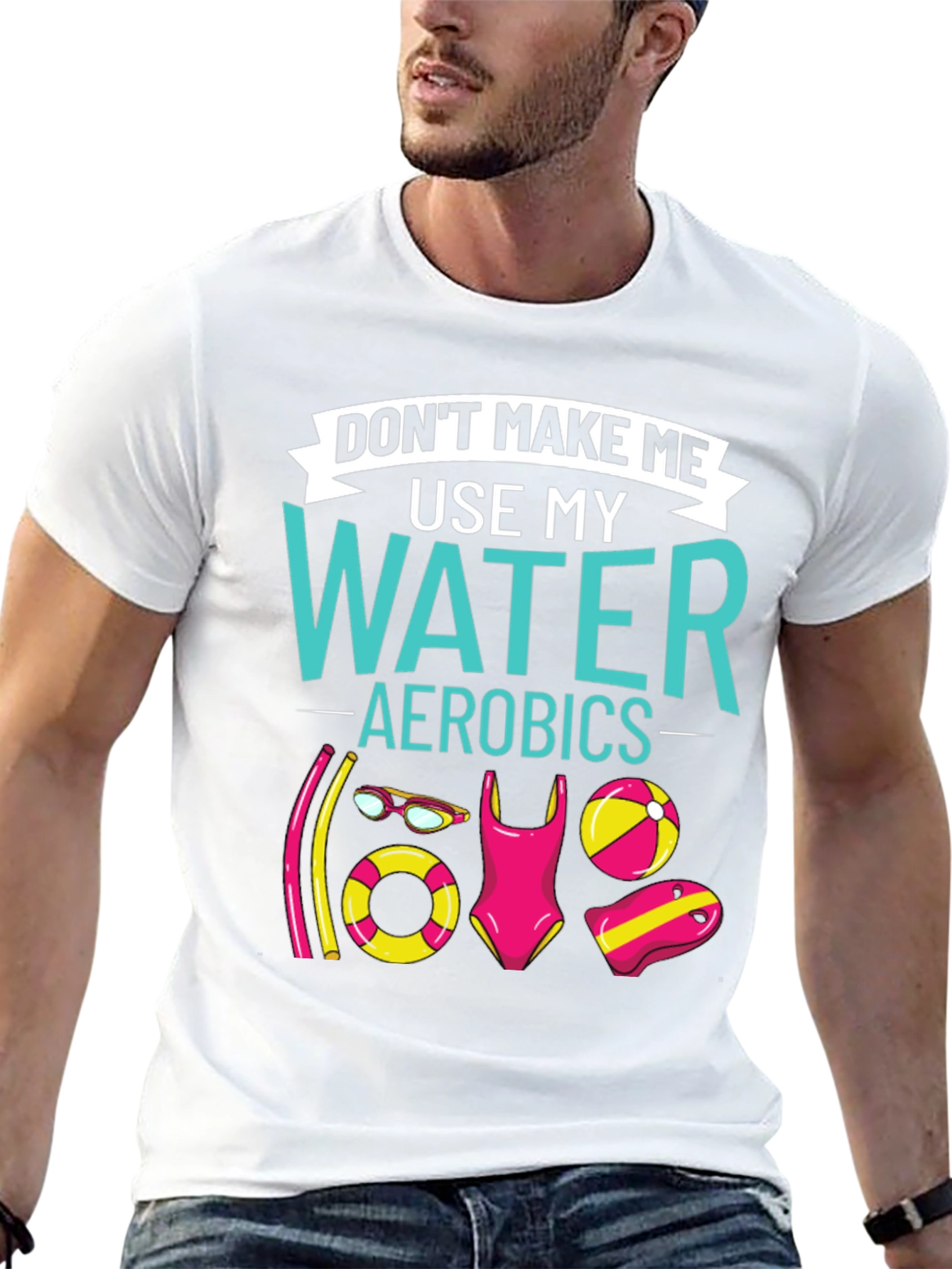 Water Aerobics Graphic Tee - Humorous Workout Shirt - 13