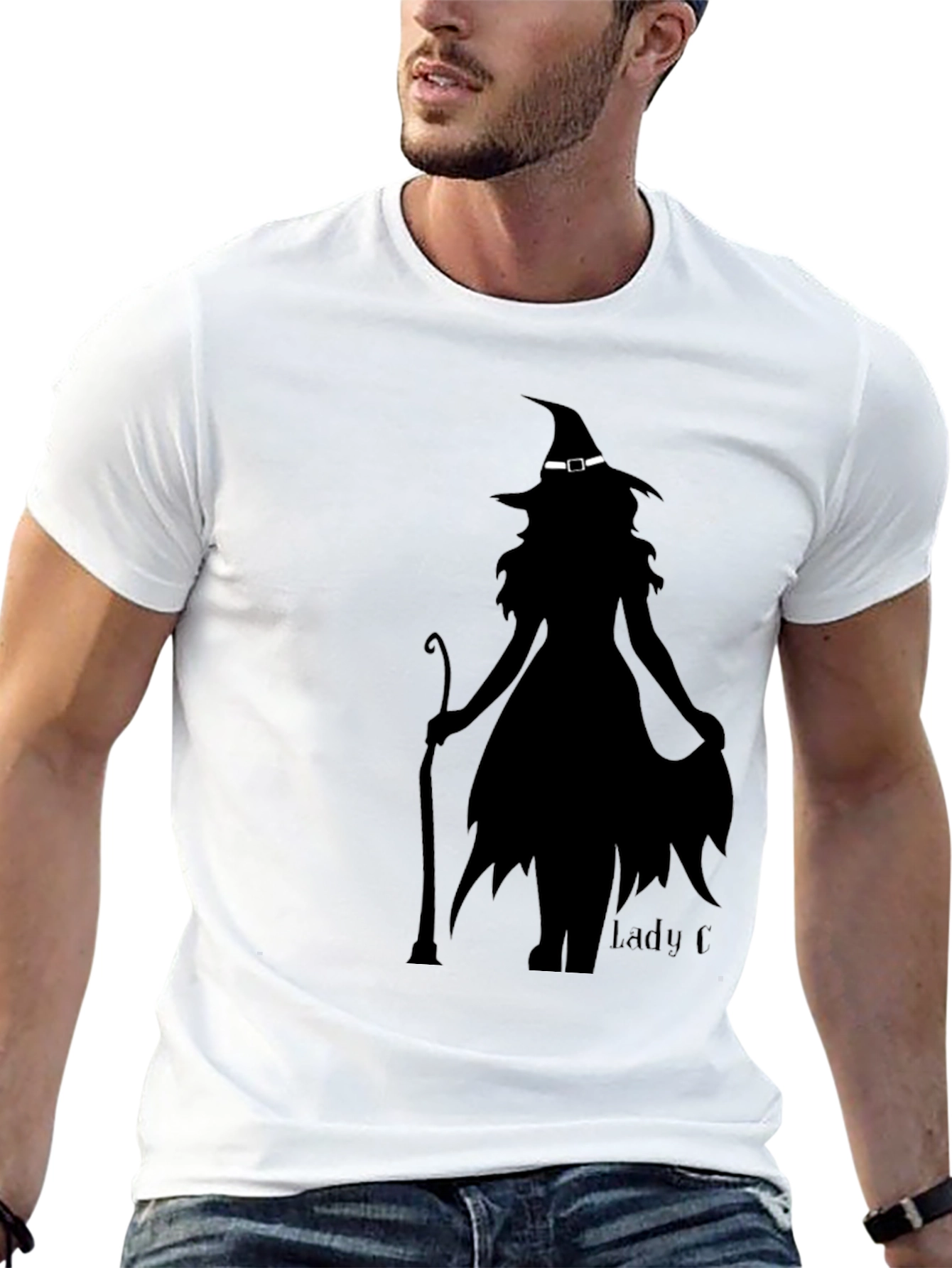 Black Witch Silhouette Graphic Tee - Halloween Style view 13