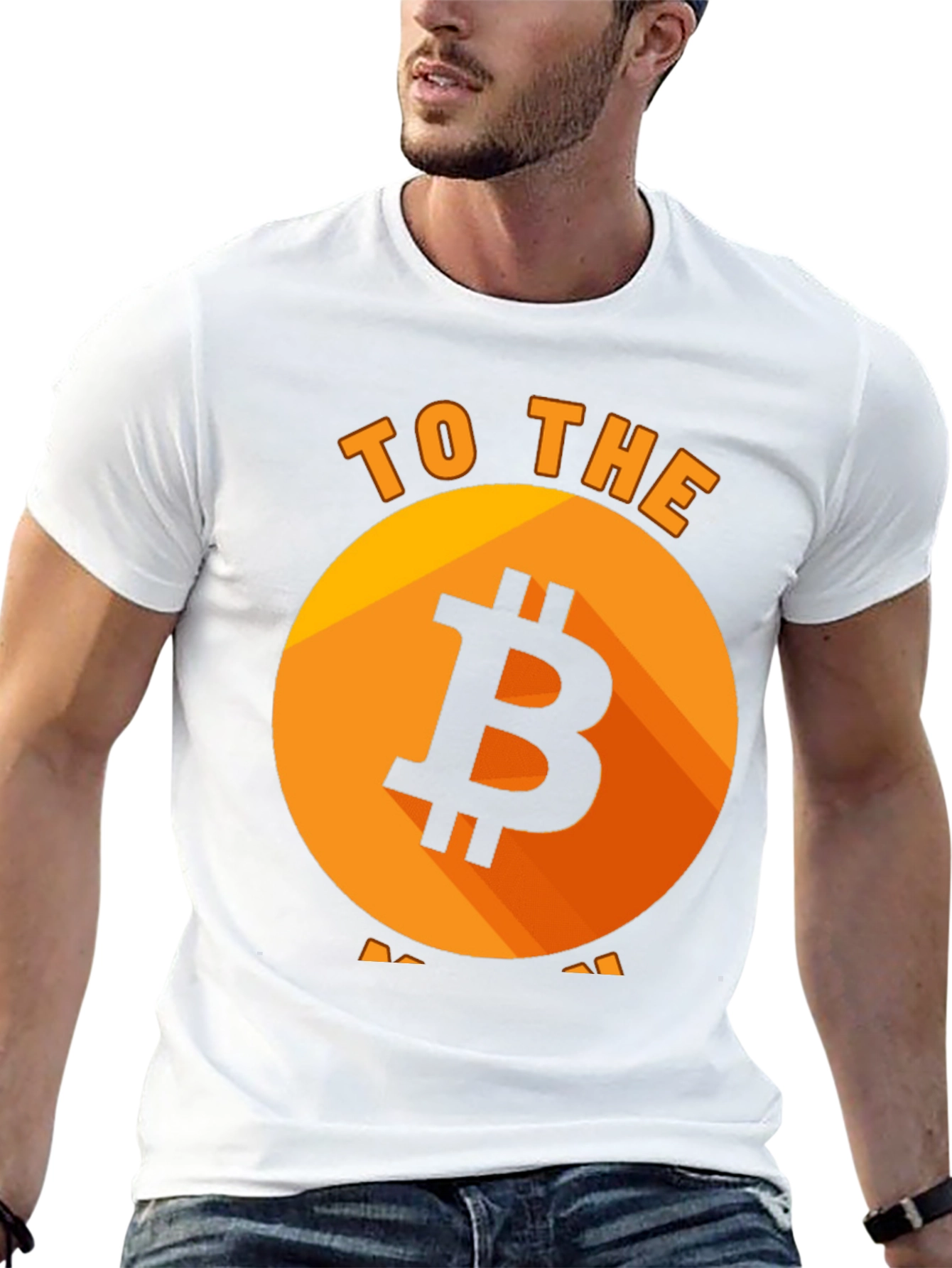 Black Bitcoin to the Moon Black T-Shirt view 13