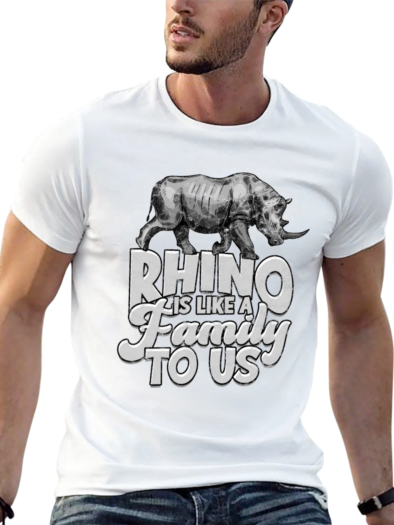 Black Rhino Family T-Shirt - Wildlife Conservation Tee view 13