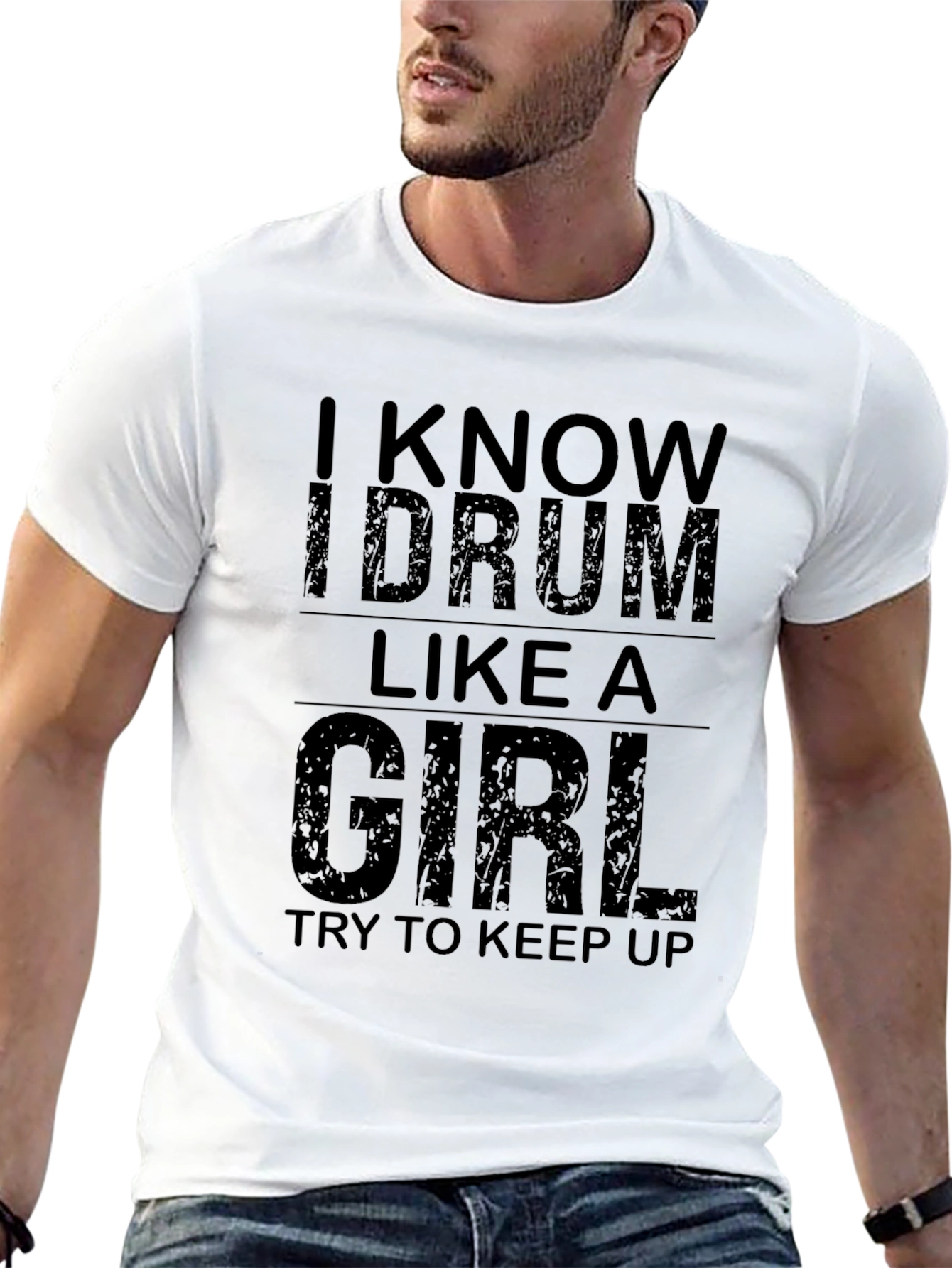 Black I Know I Drum Like A Girl T-Shirt view 13