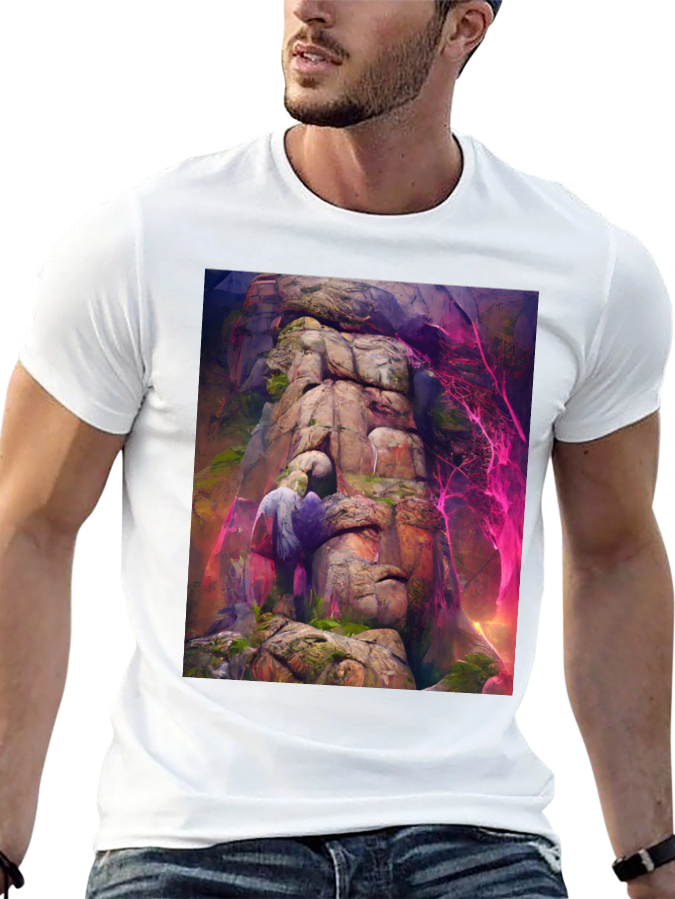 Black Mystical Mountain T-Shirt - Fantasy Art Tee view 13