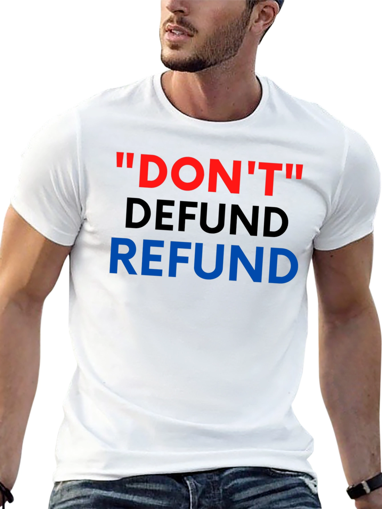 Black Don't Defund Refund T-Shirt view 13